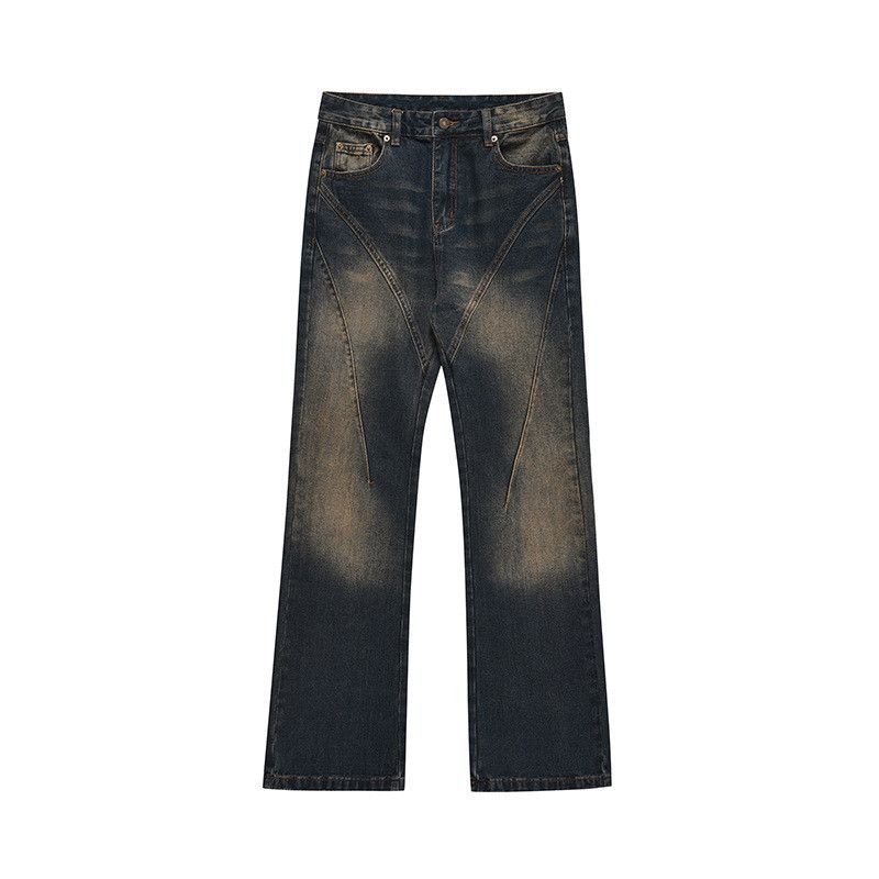 American washed straight leg men's loose flared jeans