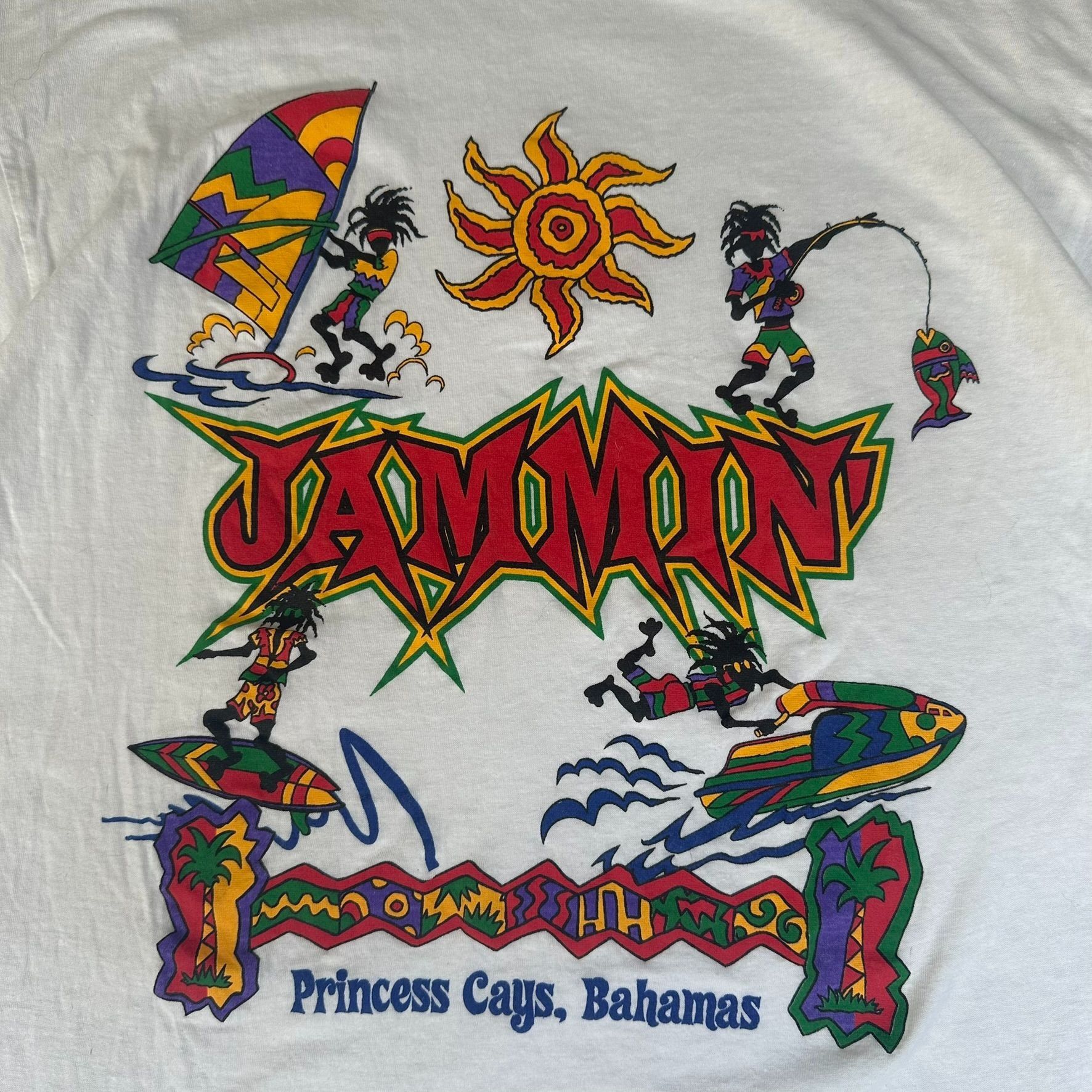 Vintage Vintage 90s Jammin Bahamas T-Shirt Surf Tropical Travel Rast Size US M / EU 48-50 / 2 - 2 Thumbnail