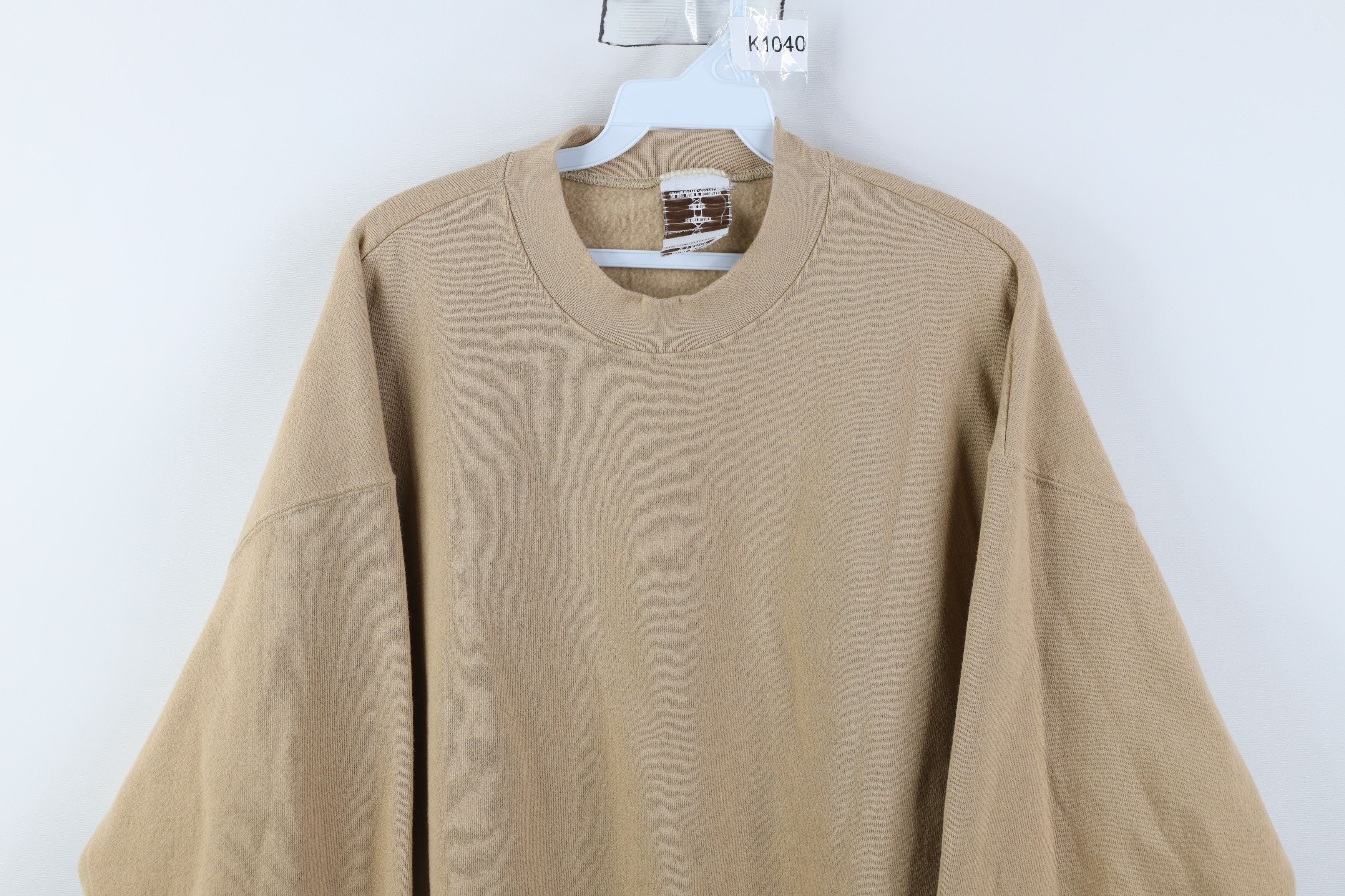 Vintage Vintage 90s Streetwear Crewneck Sweatshirt Sand Brown USA Size US XL / EU 56 / 4 - 2 Thumbnail