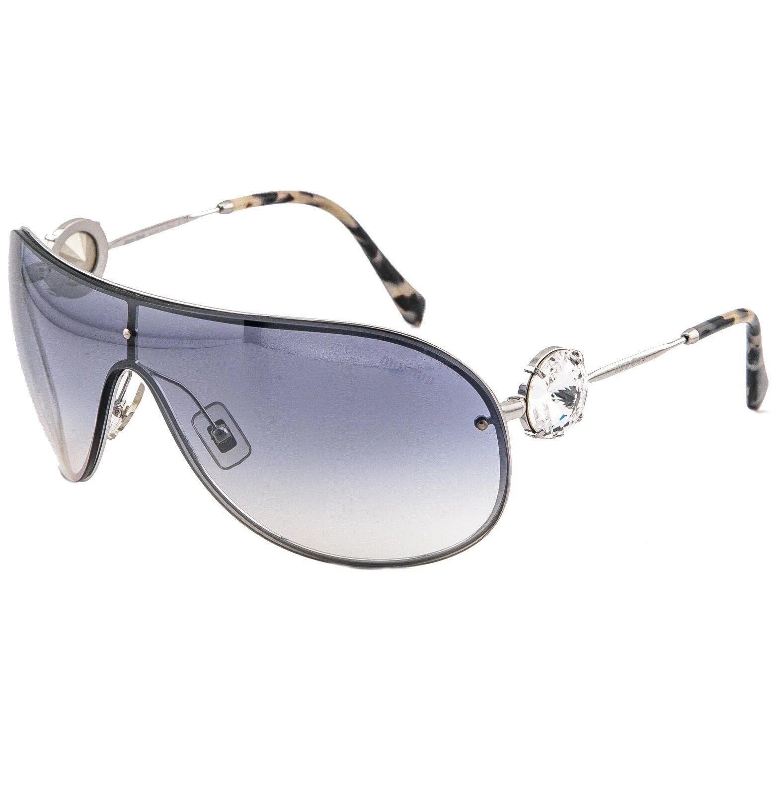 Miu Miu MIU MIU MU67US Wrap Mask 67U Silver Blue Mirror 67US Size ONE SIZE - 5 Thumbnail