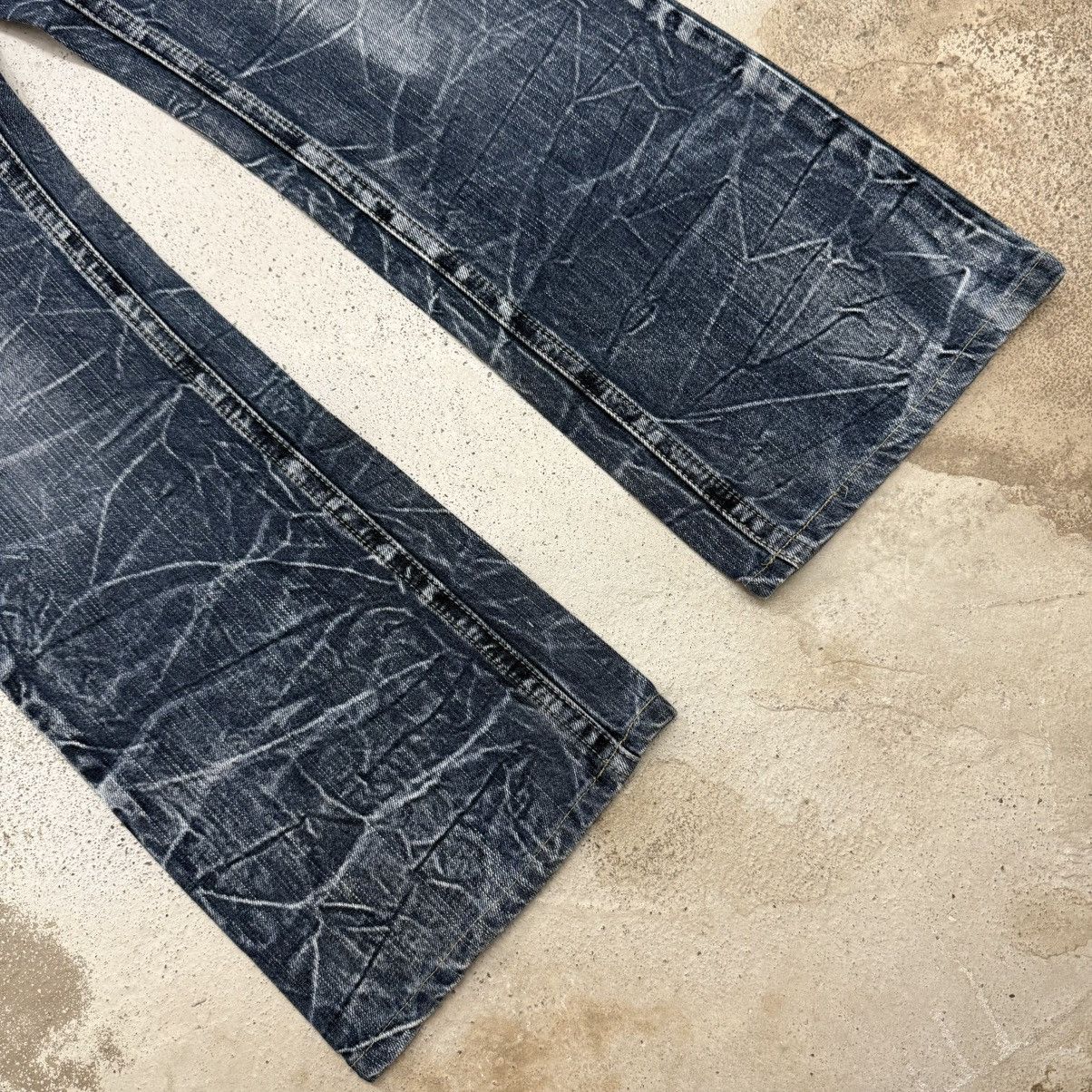 Japanese Brand Blow By Blue Crazy Y2K Whisker Washed Denim Pants Size US 31 - 4 Thumbnail