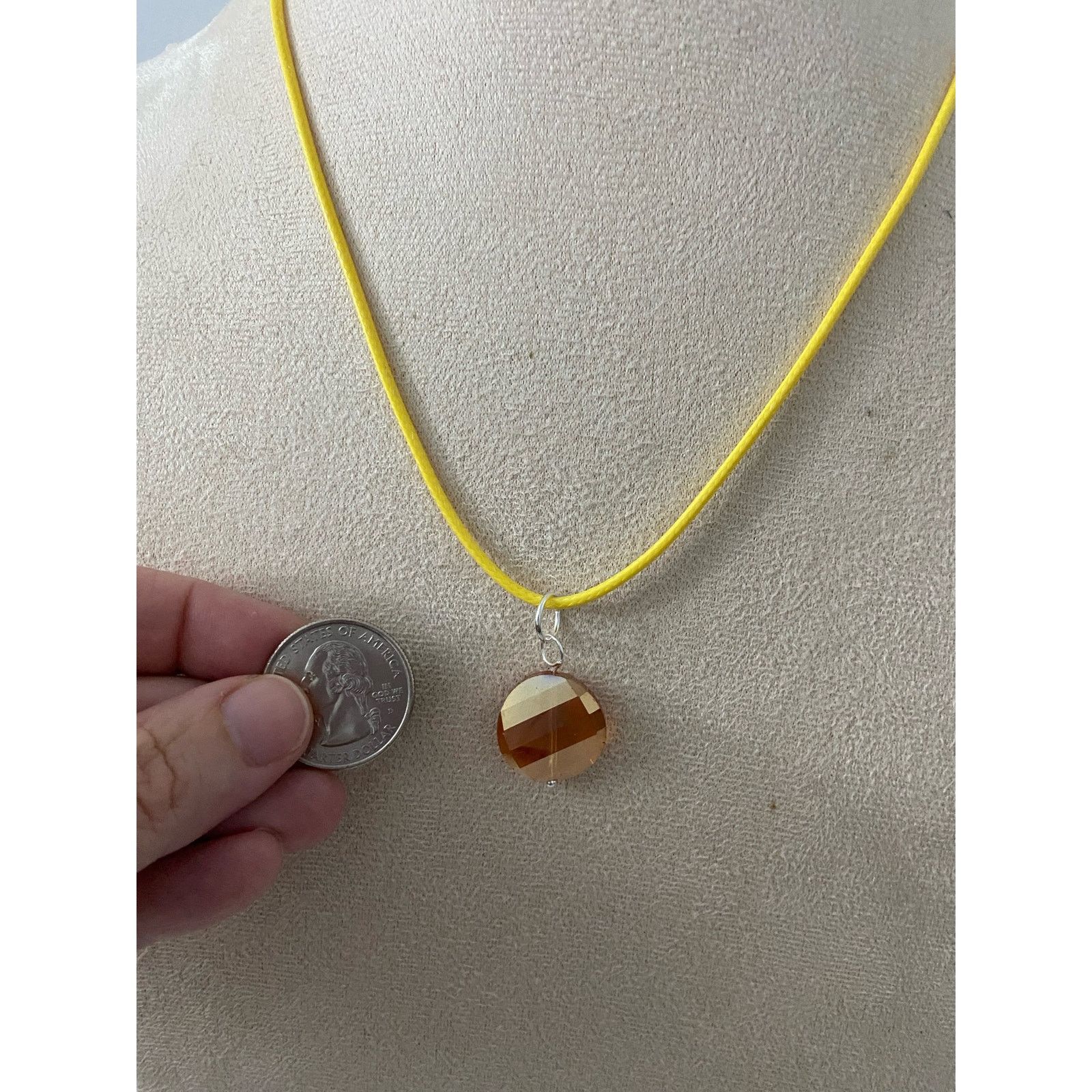 Handmade orange glass pendant necklace Size ONE SIZE - 4 Thumbnail