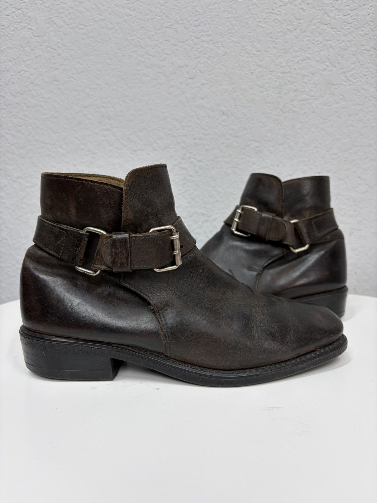 If Six Was Nine AS 98 Vibe Artisan Black Leather Side Zip Ankle Biker Boots Size US 8 / EU 41 - 7 Thumbnail