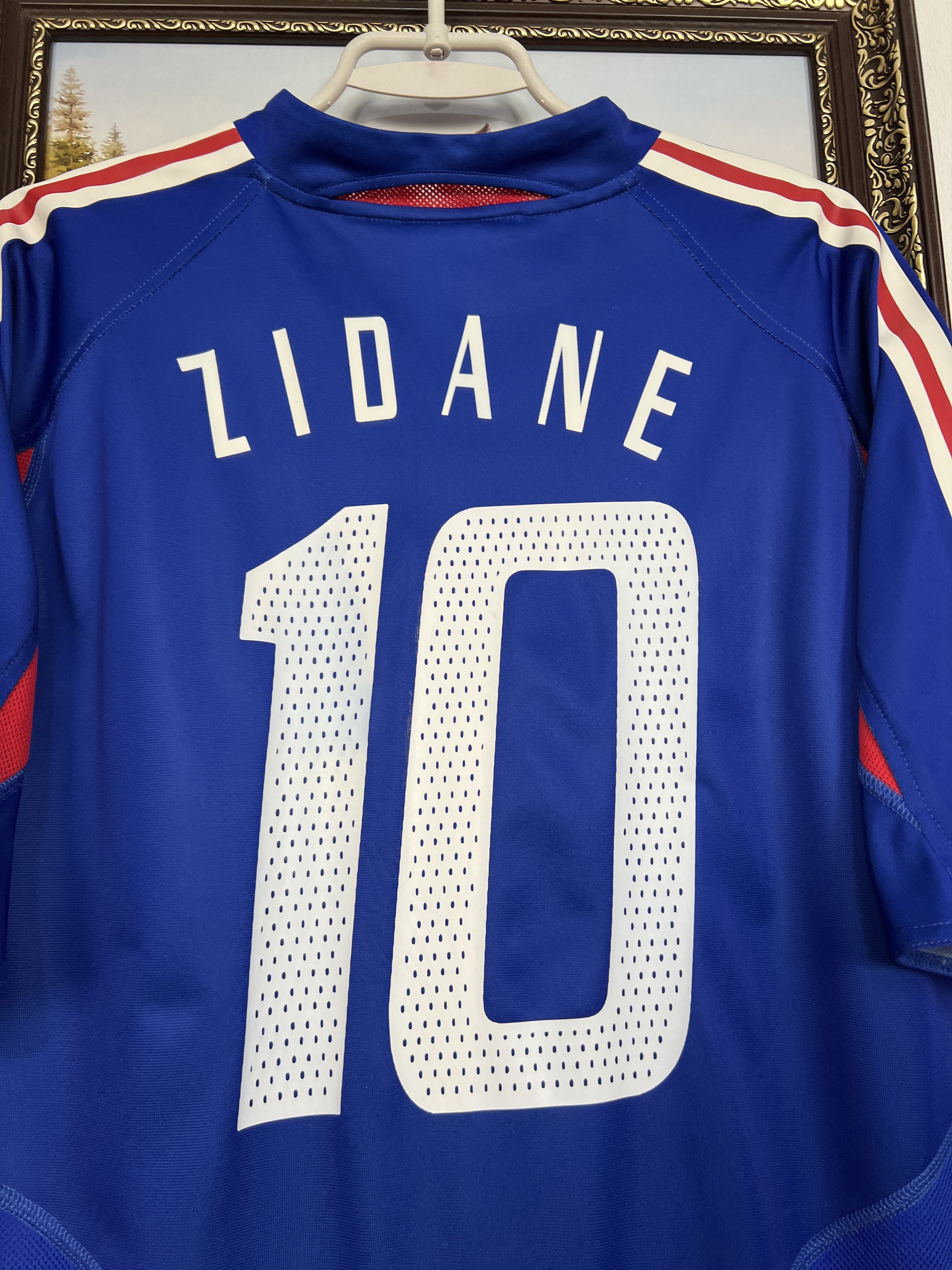 Adidas France football shirt 2004 Soccer #10 Zidane Jersey Trikot Size US L / EU 52-54 / 3 - 9 Thumbnail