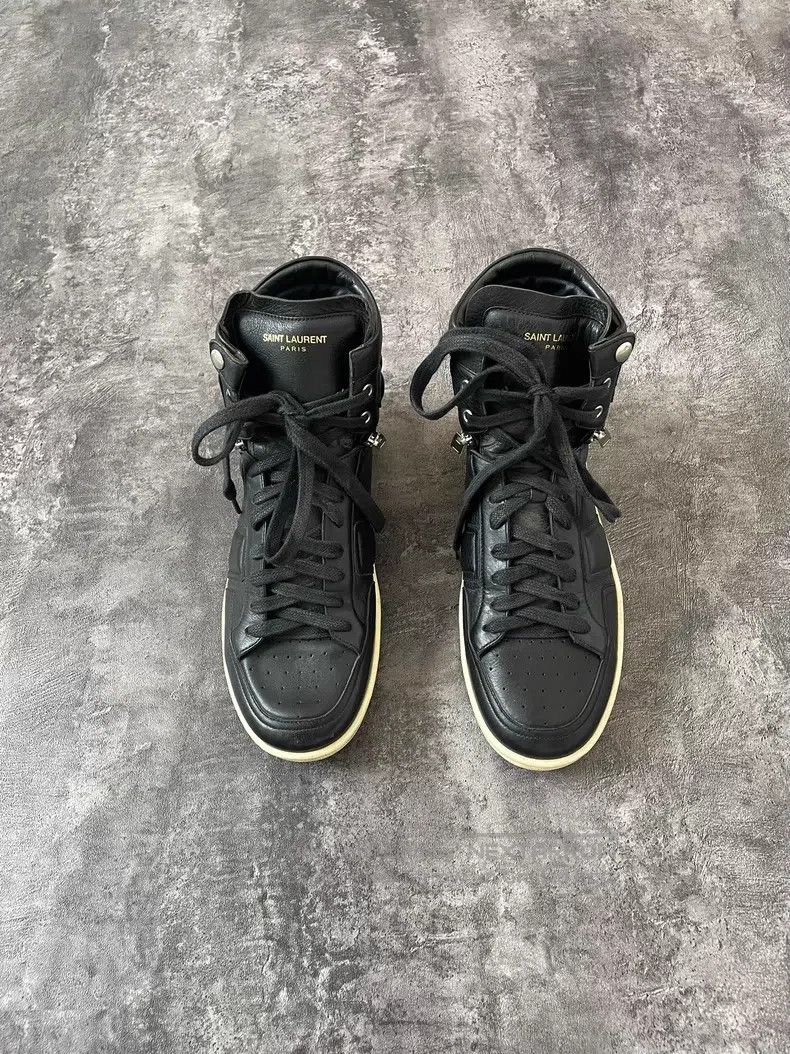 Saint Laurent Paris Saint Laurent Paris Back zipper diamond patch high-top fla Size US 8.5 / EU 41-42 - 4 Thumbnail