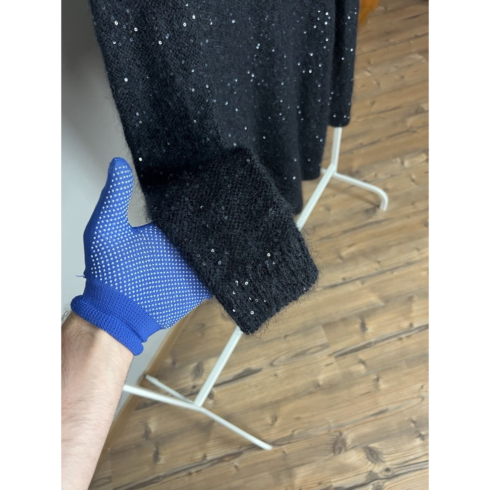 Saint Laurent Paris Saint Laurent RECENT Black Wool Oversized Glitter Knitted Cr Size M / US 6-8 / IT 42-44 - 15 Thumbnail
