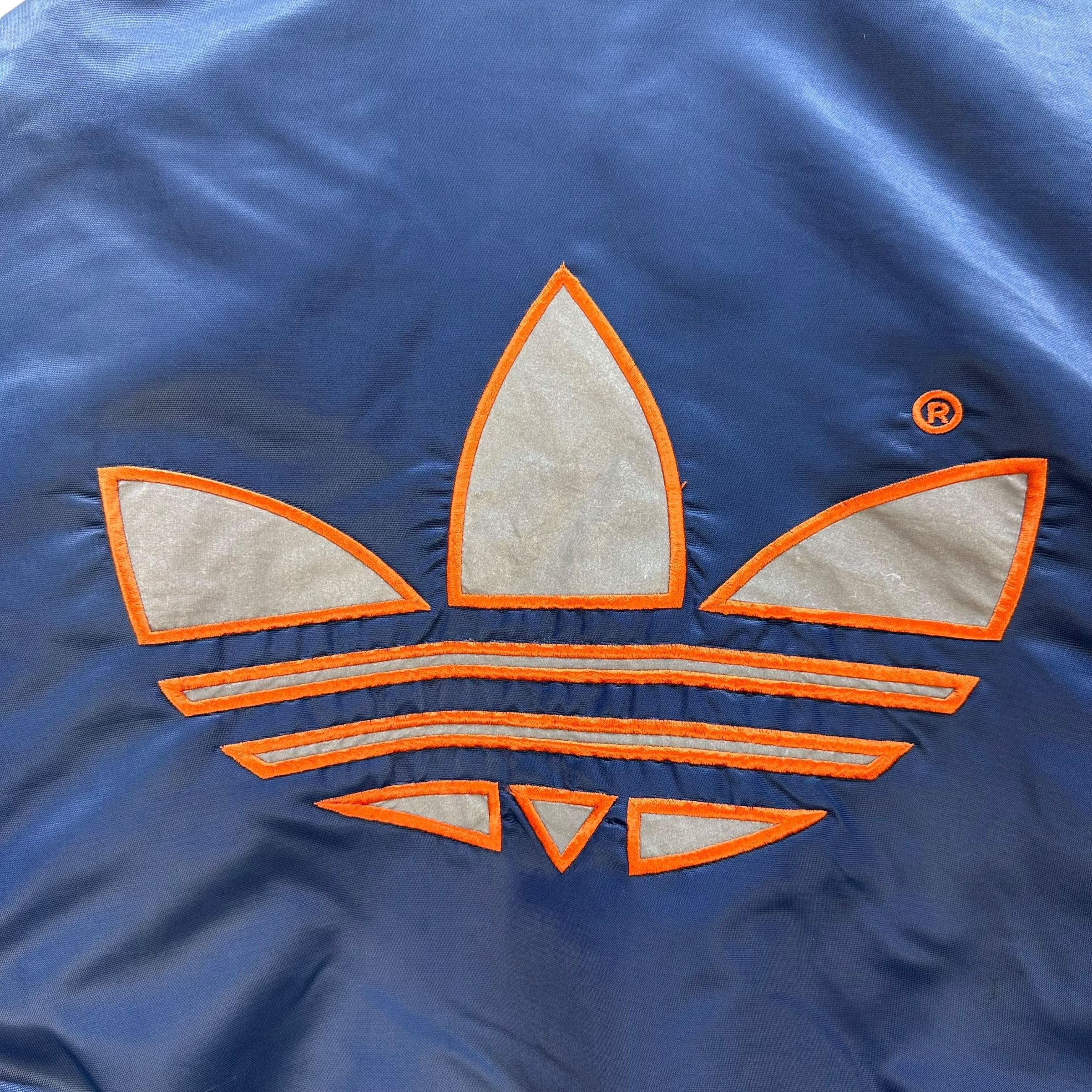 Adidas ADIDAS Trefoil Big Logo Blue Collared Jacket #A50-1177 Size US S / EU 44-46 / 1 - 2 Thumbnail