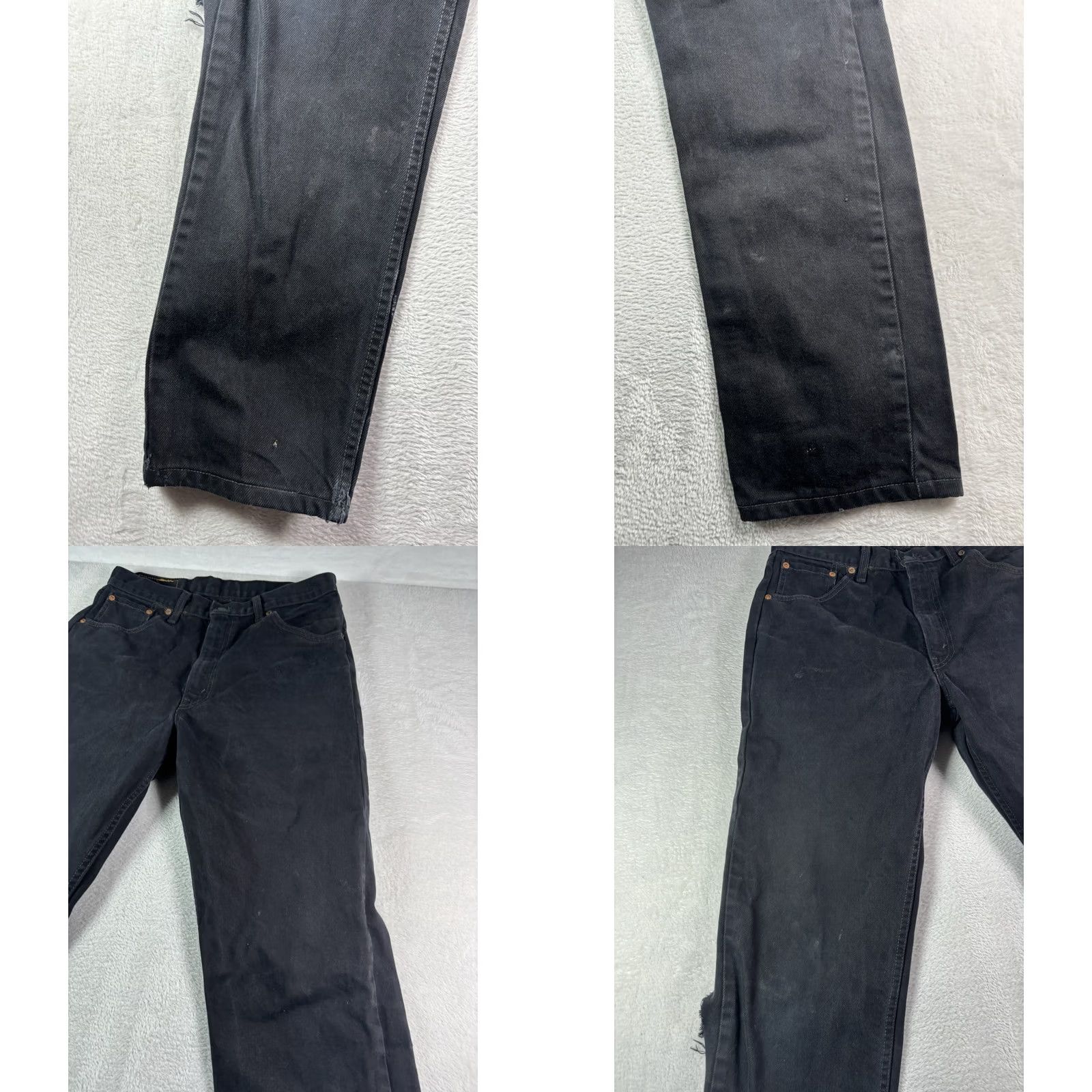 Levi's VINTAGE Levi's 521 Jeans Men Black 32x34 Straight Distressed 5-Pocket Denim Zip Button Leather Logo 90s USA Size US 32 / EU 48 - 10 Thumbnail