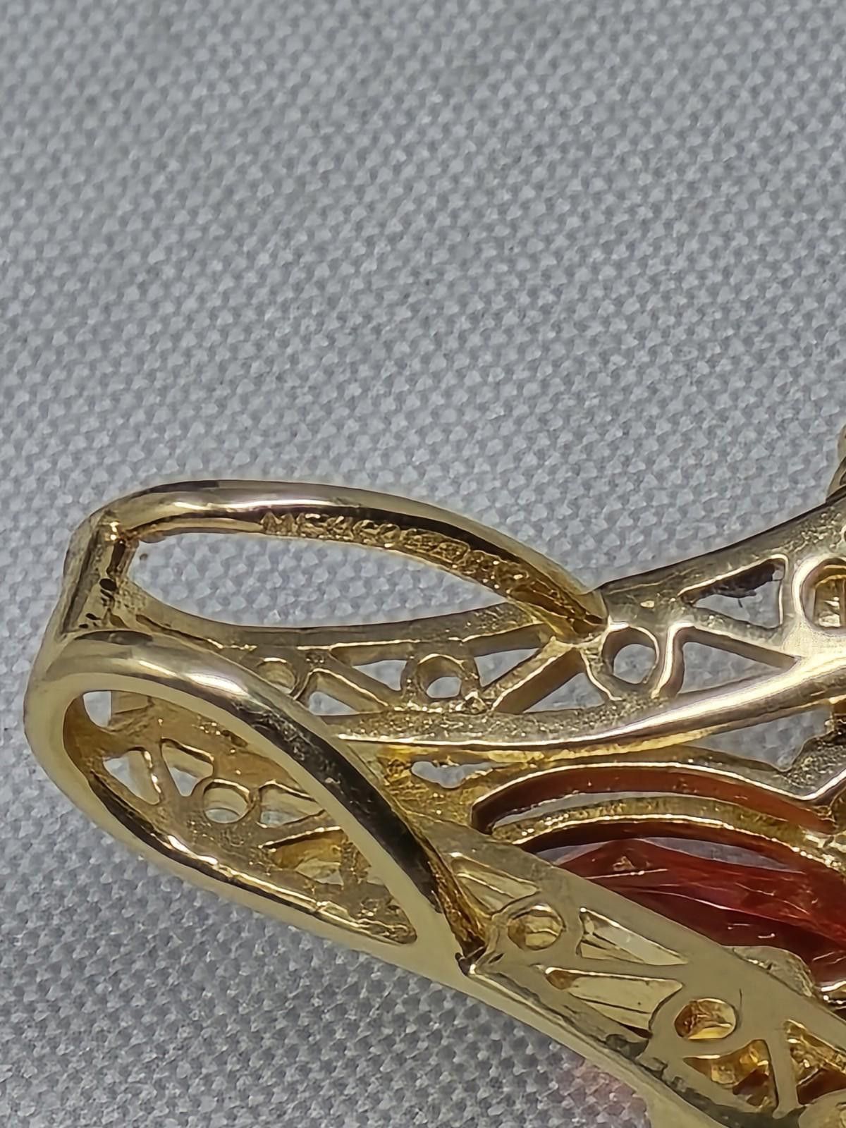 The Unbranded Brand Vtg Mexico 14k Gold Star Flower Amethyst Pendant Size ONE SIZE - 6 Thumbnail