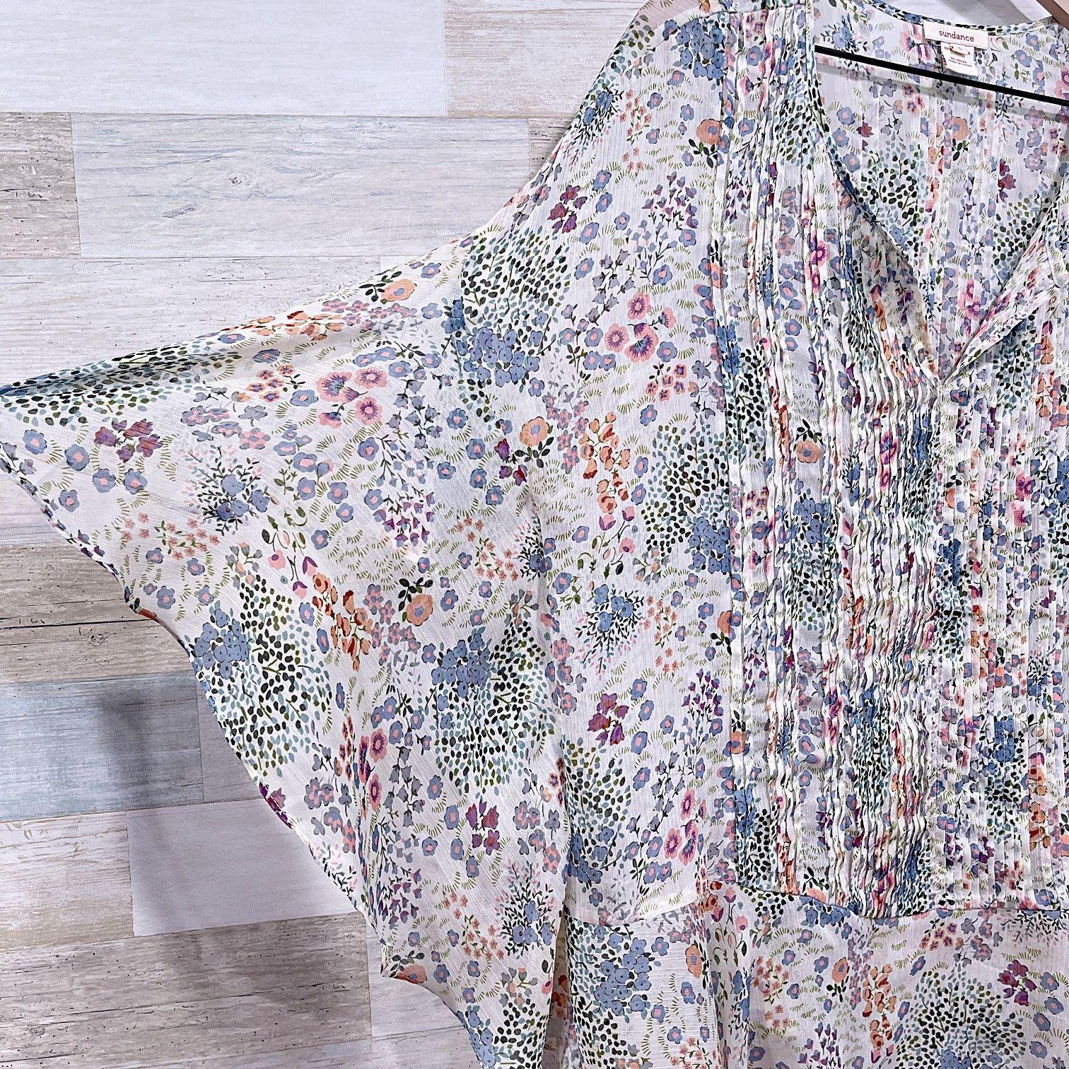 Other SUNDANCE Sheer Floral Pinkuck Blouse Womens Large Size L / US 10 / IT 46 - 3 Thumbnail