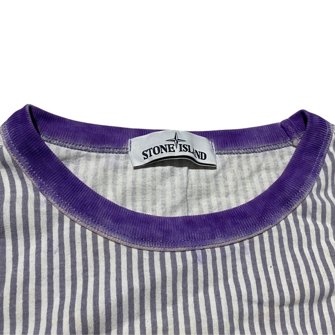 Stone Island Stone island marina stripe lilac LS tee Size US XL / EU 56 / 4 - 8 Thumbnail
