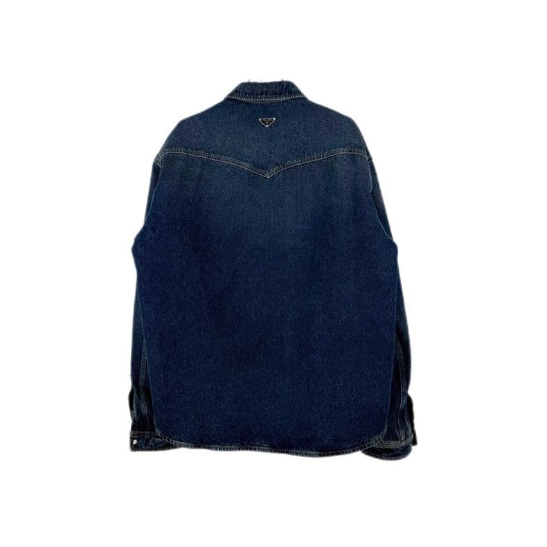 Prada Prada Washed blue metal triangle denim down jacket 2502-Nex Size US XL / EU 56 / 4 - 2 Thumbnail