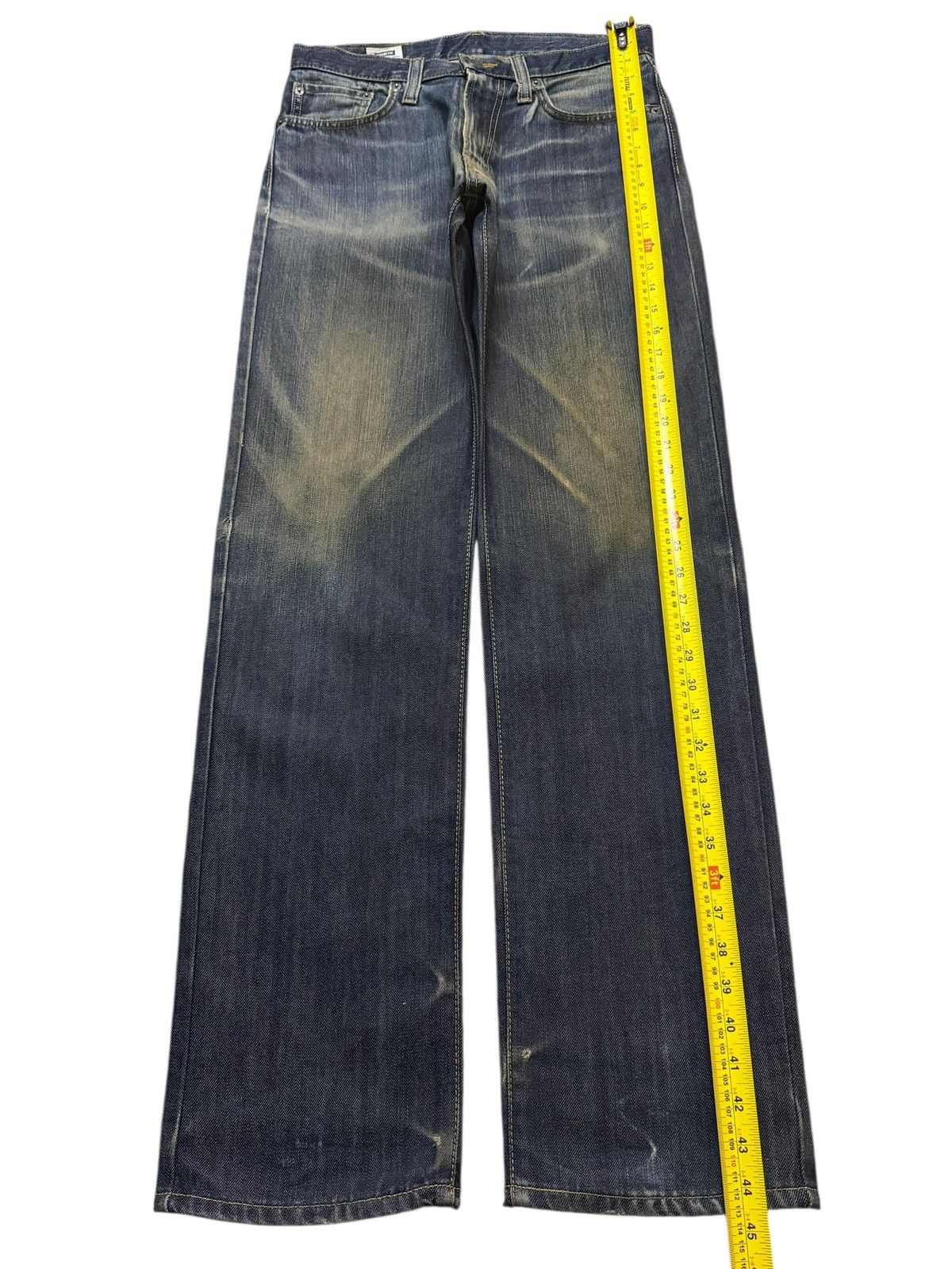 Edwin Vintage 90s Japan Edwin 404 Blue Mud Wash Whisker Loose Fit Size US 30 / EU 46 - 12 Thumbnail