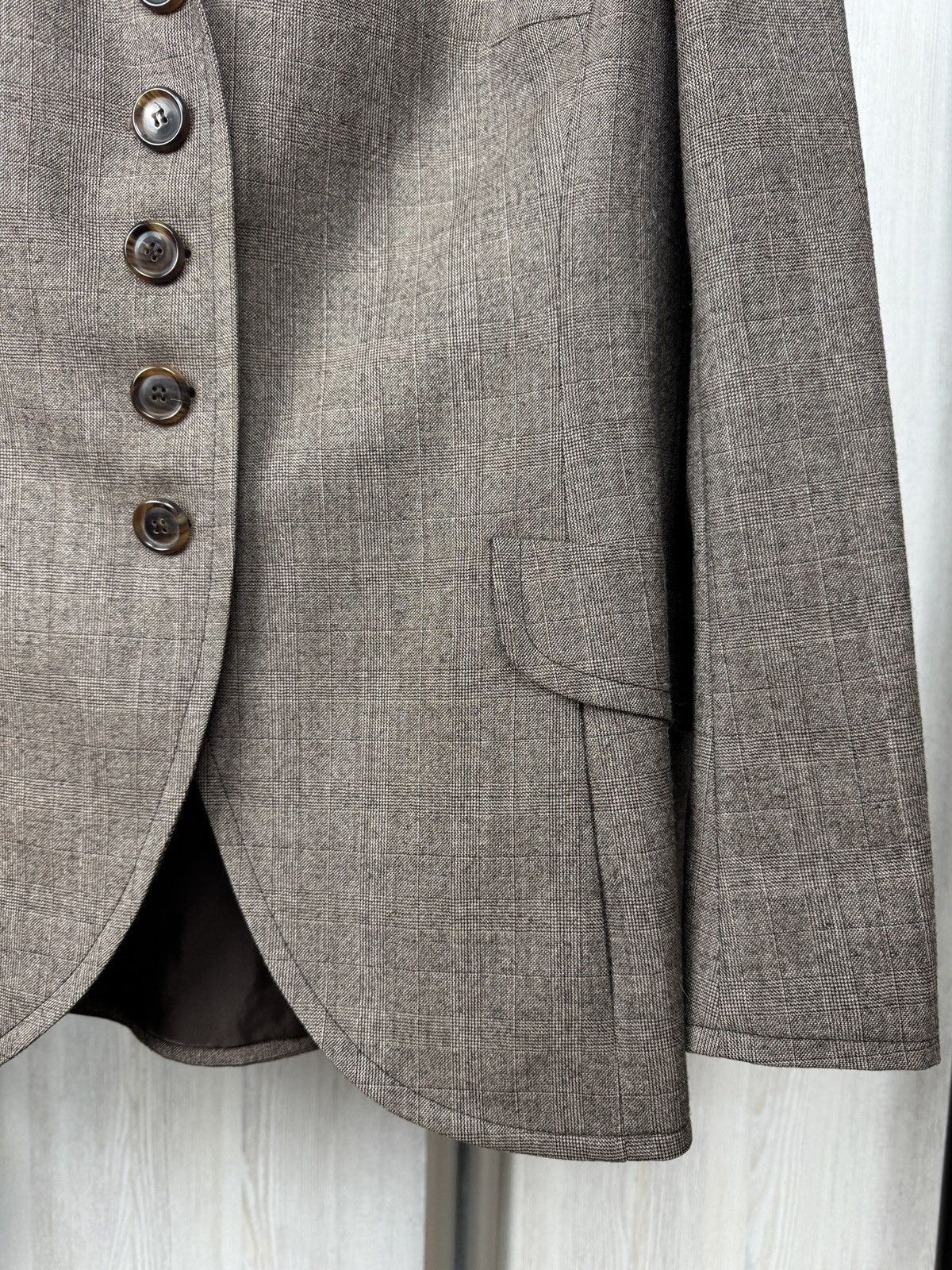 Akris Akris beige brown 50s style wool checkered blazer Size XL / US 12-14 / IT 48-50 - 3 Thumbnail