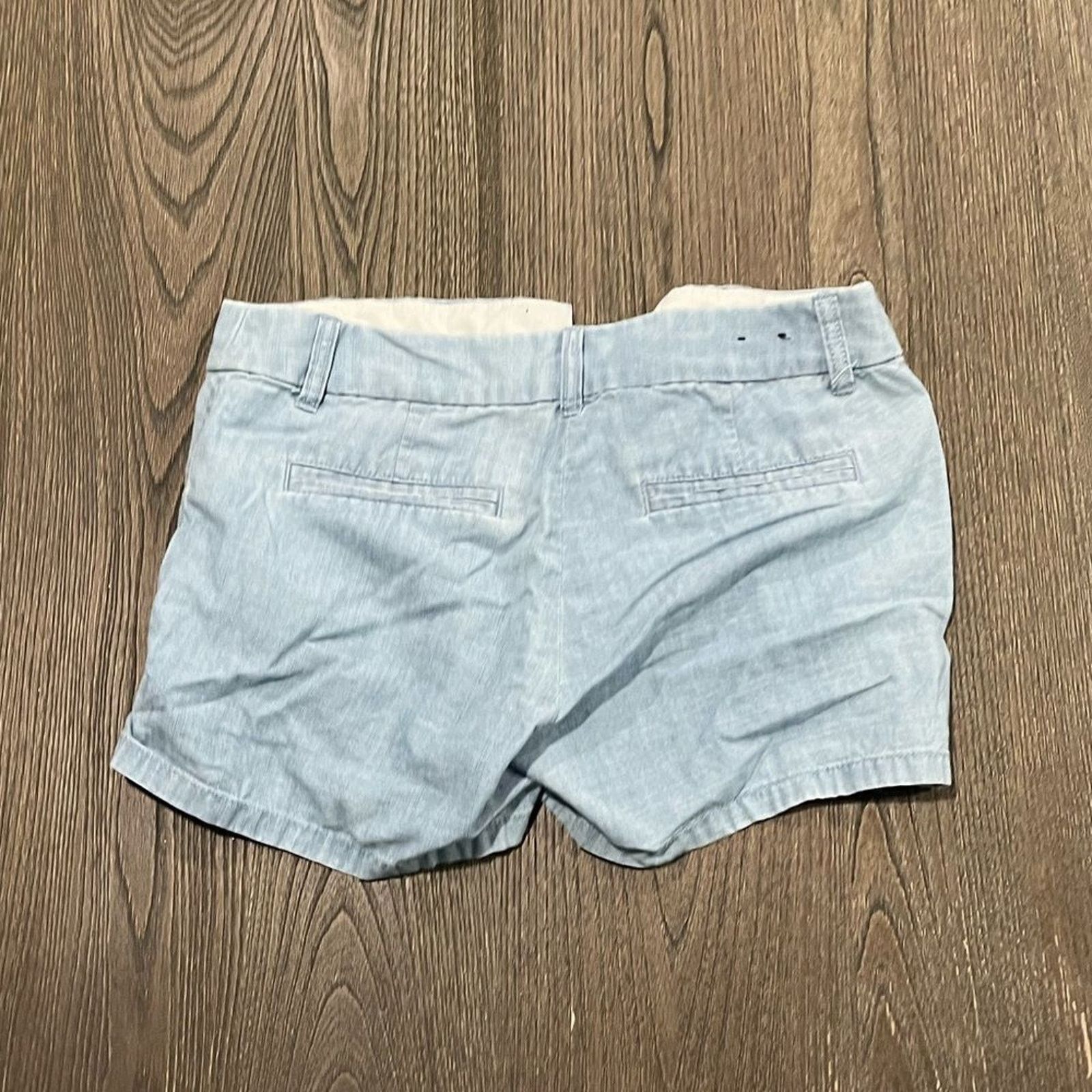 Vintage J. Crew Factory 100% Cotton Light Blue Chino Shorts Size 0 Size 25" / US 0 / IT 36 - 5 Thumbnail