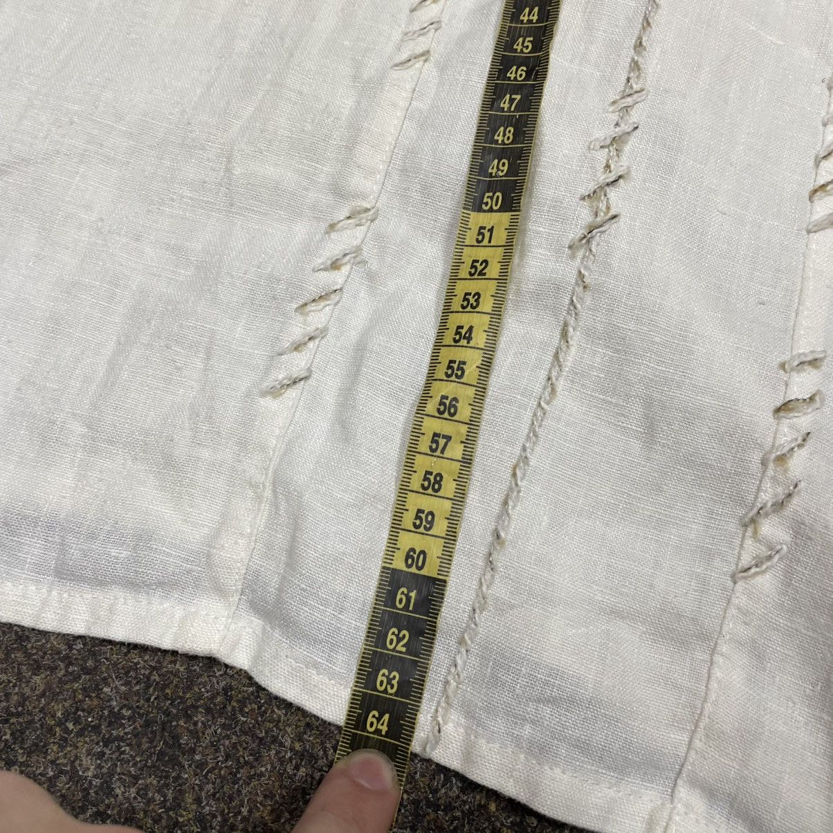 Vintage Vintage 90s Y2K Cream Mesh Knit Tee Minimalist Cropped XL Size US XL / EU 56 / 4 - 6 Thumbnail