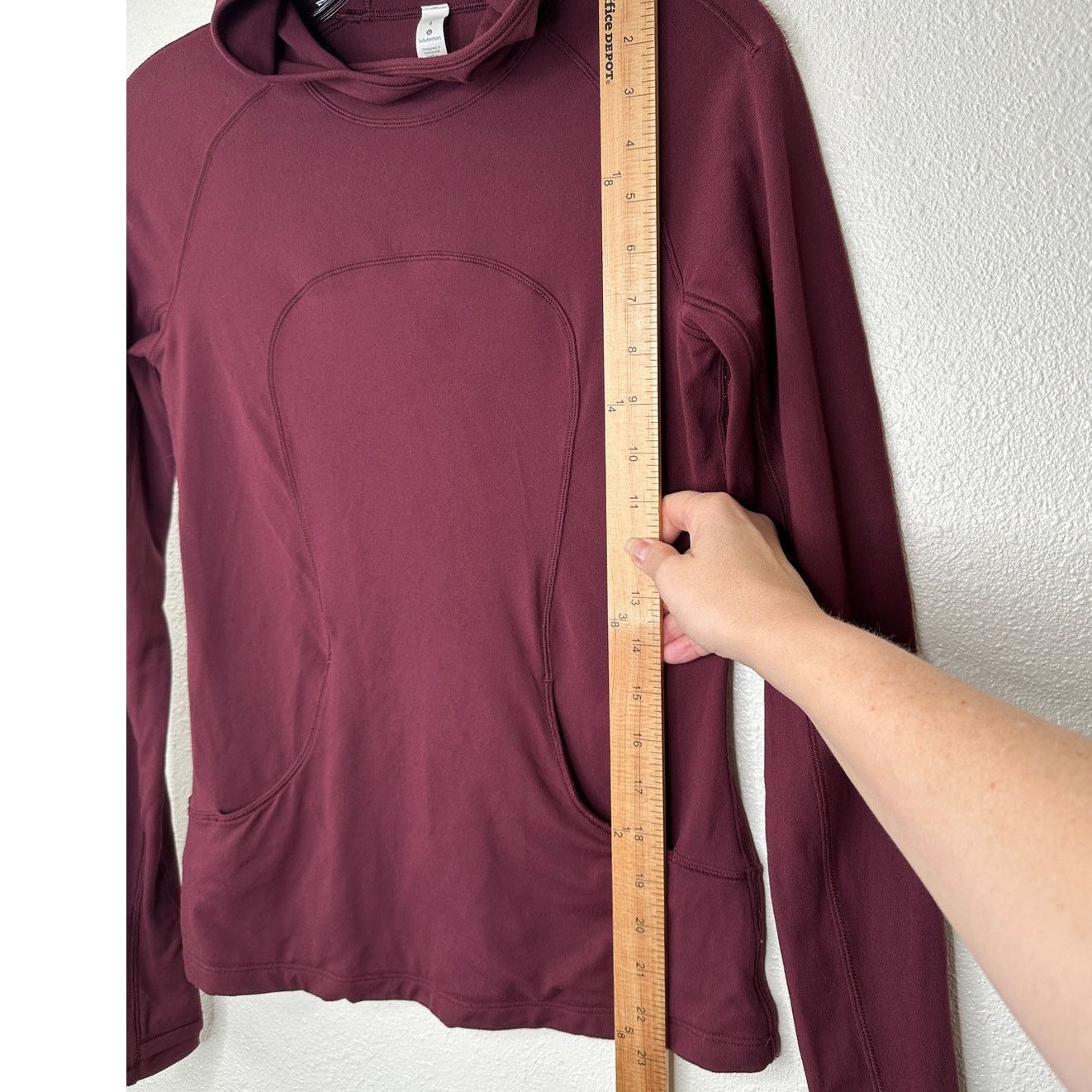 Lululemon Lululemon Burgundy Long Sleeve Front Pocket Hooded Shirt 4 Size S / US 4 / IT 40 - 10 Thumbnail