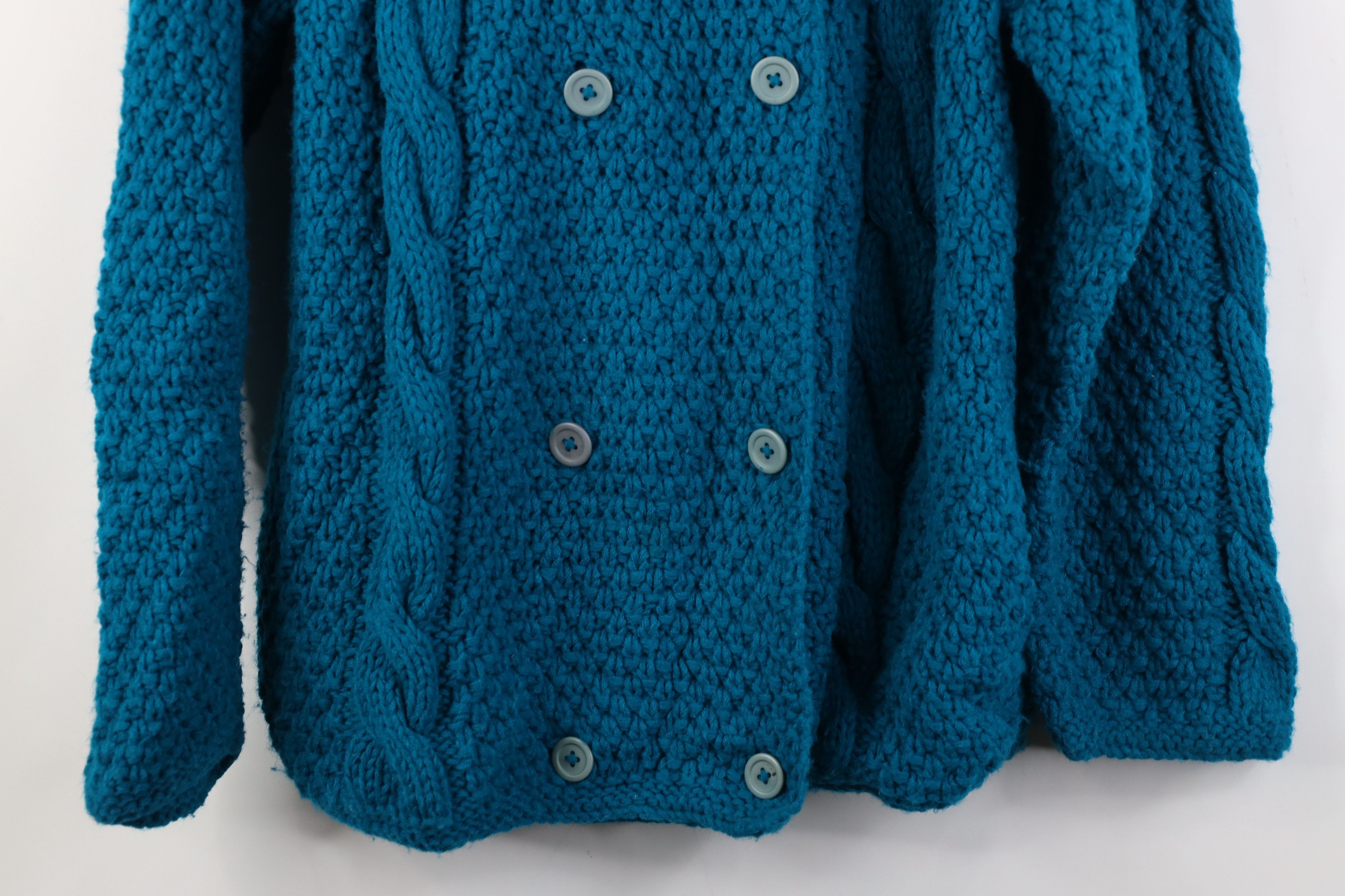 Vintage Vintage 90s Streetwear Crochet Cable Knit Fisherman Sweater Size L / US 10 / IT 46 - 3 Thumbnail