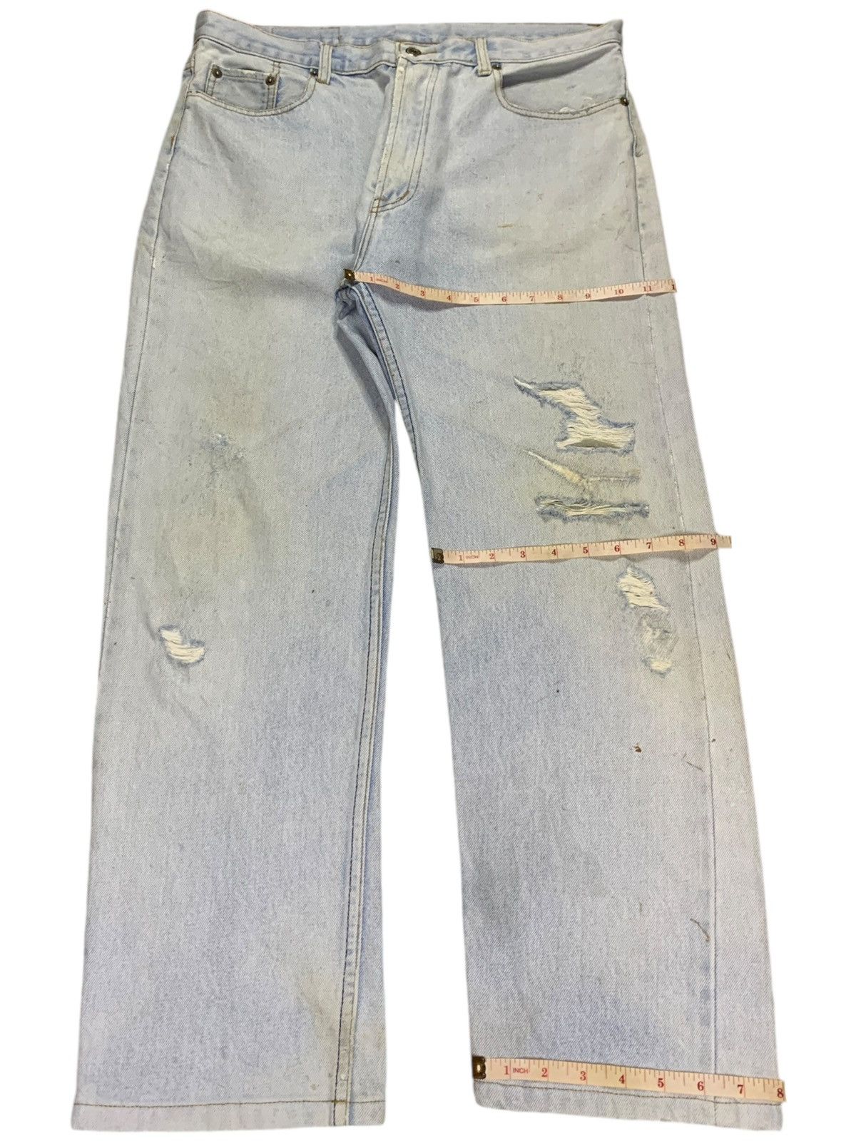 Levi's × Levi's Vintage Clothing SALES🔥Vintage 90s Levis Light Wash Distressed Loose Jeans Size US 34 / EU 50 - 12 Thumbnail