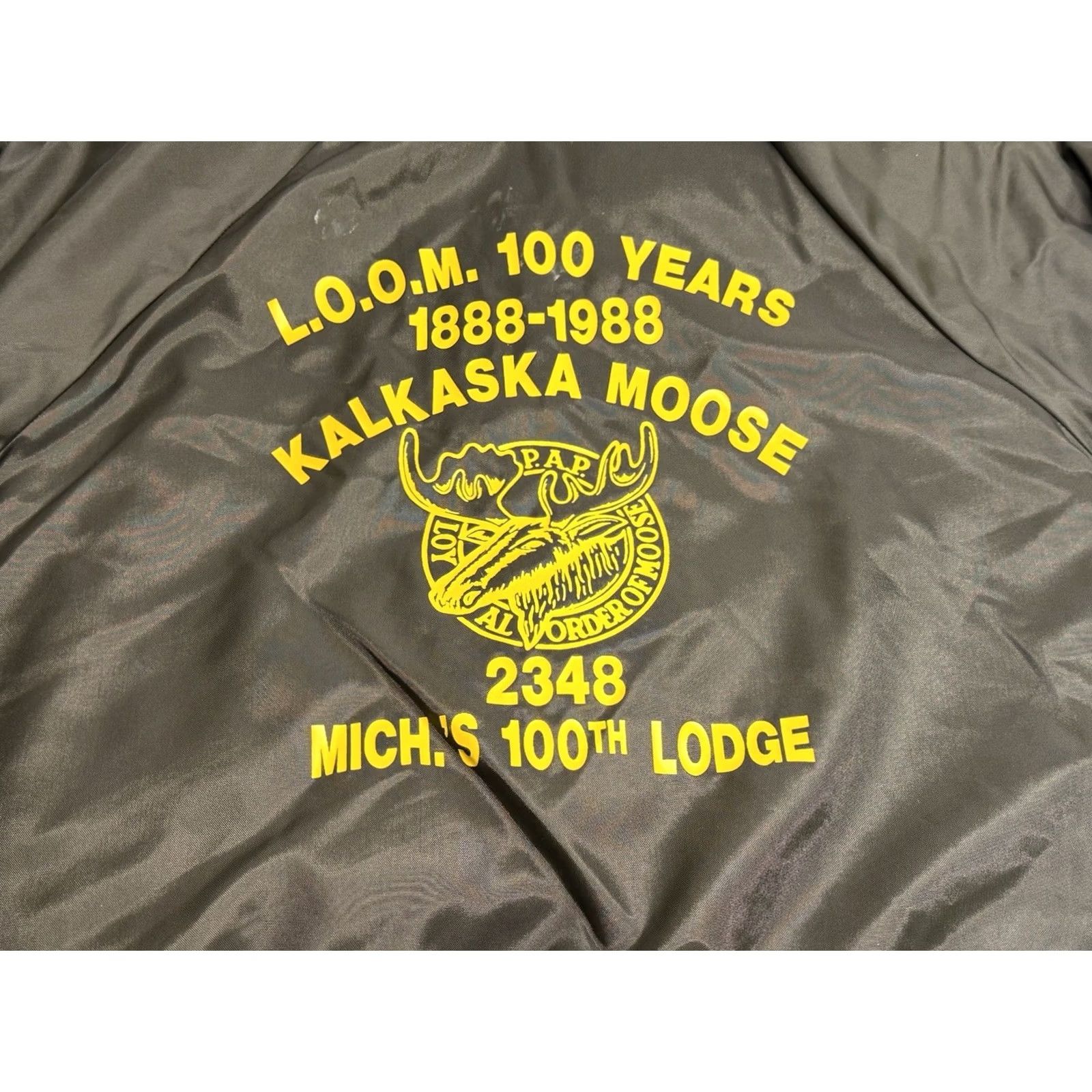 Vintage Vintage Loyal Order of Moose Satin Bomber Jacket Sz S Kalkaska Lodge Size US S / EU 44-46 / 1 - 6 Thumbnail
