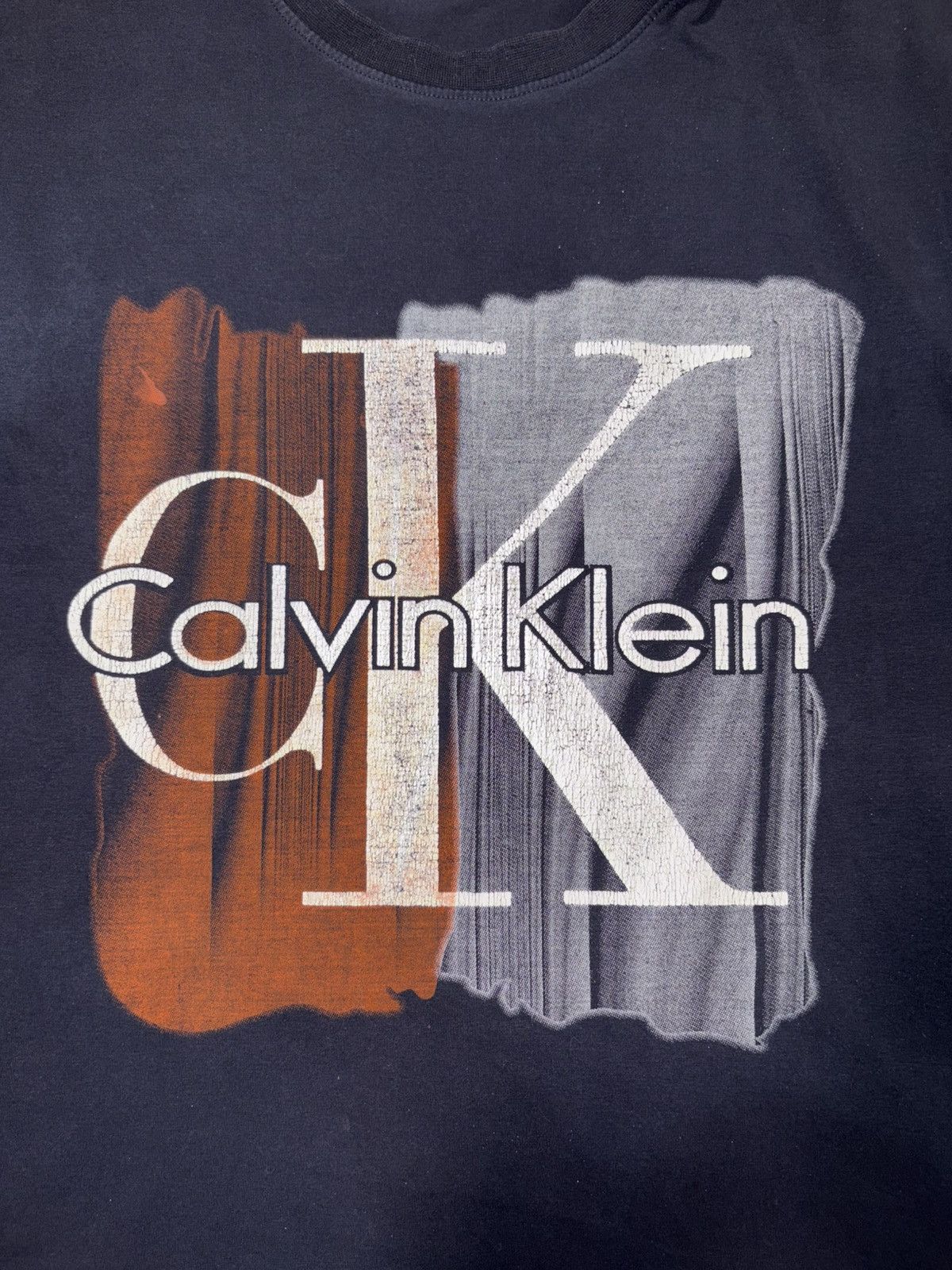 Calvin Klein Calvin Klein Brushstroke Logo Slim Fit Navy T-Shirt L Size US L / EU 52-54 / 3 - 6 Thumbnail