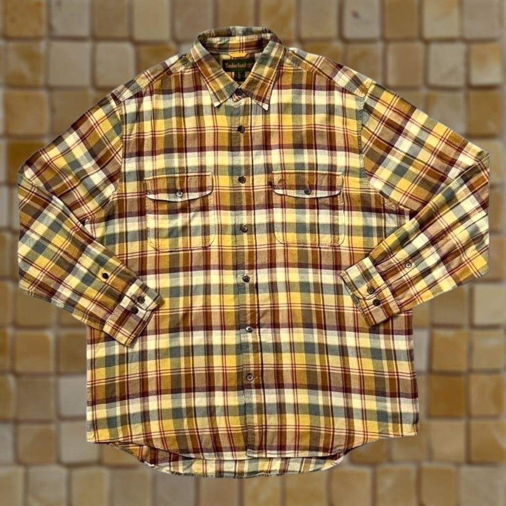Timberland VINTAGE Timberland Shirt Plaid Check Long Sleeve Cotton Pocket Logo XL L Men Multicoloured Brown/Grey/Burgundy 90s #SH67 Size US L / EU 52-54 / 3 - 1 Thumbnail