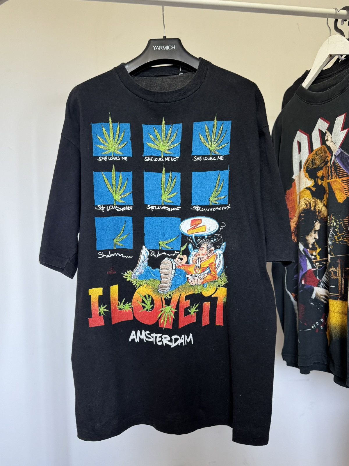 Vintage Vintage 90s Weed Lover Humor Printed Tee Single Stitched Size US XL / EU 56 / 4 - 1 Thumbnail