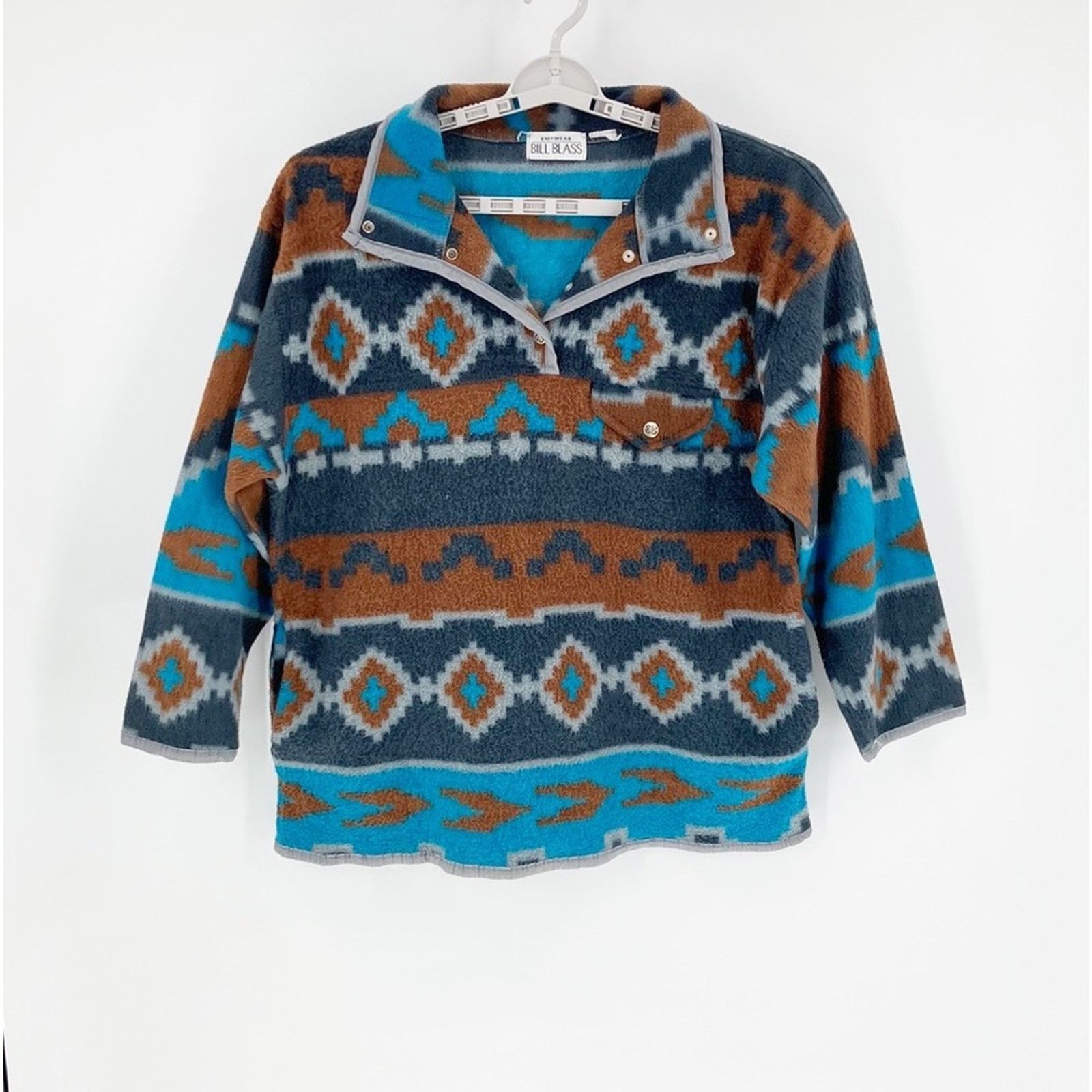 Vintage Vintage Bill Blass Knit Wear Aztec fleece western size M Size US M / EU 48-50 / 2 - 1 Thumbnail