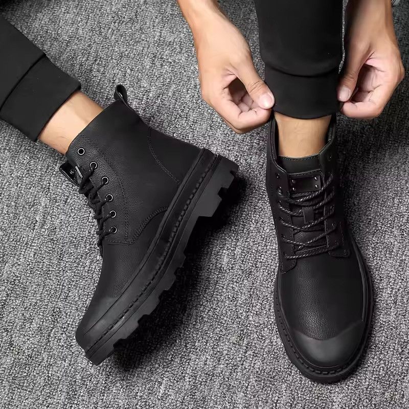 Japanese Brand Lace-Up Casual Boots Pu Leather Size US 8 / EU 41 - 2 Thumbnail