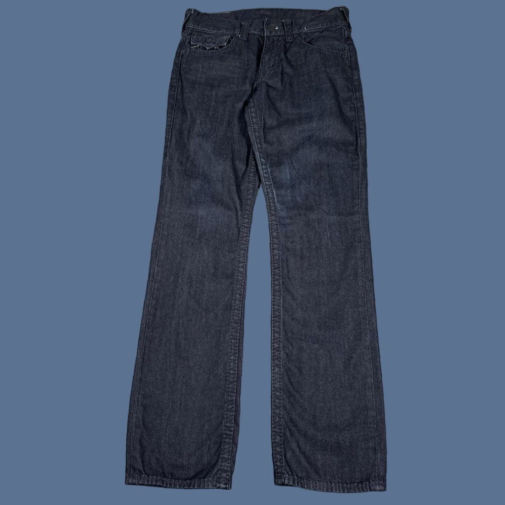 True Religion VINTAGE? No. True Religion Jeans Mens 31x33 Blue Section Straight 5-Pocket Denim Dark Blue World Tour Mens 31 Regular Cotton Jeans Size US 31 - 1 Thumbnail