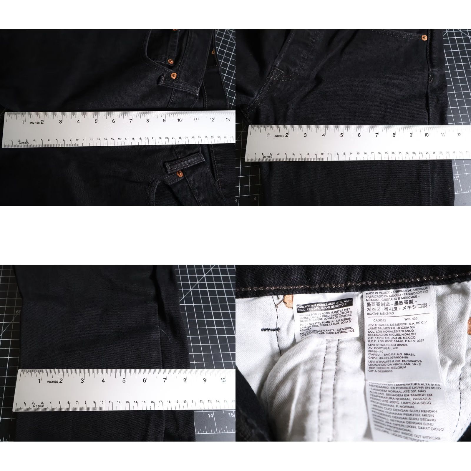 Levi's Levi's 501 Jeans Men's 32 x 26 Black Denim Button Fly Distressed Straight Leg Vintage Grunge Retro Mens Size US 32 / EU 48 - 8 Thumbnail
