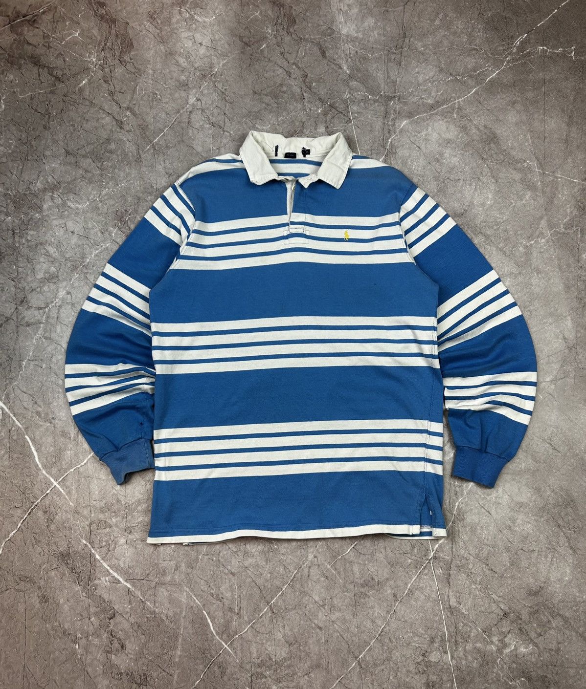 Polo Ralph Lauren Vintage Polo Ralph Lauren Rugby Long Sleeve Striped Shirt Size US XL / EU 56 / 4 - 4 Thumbnail