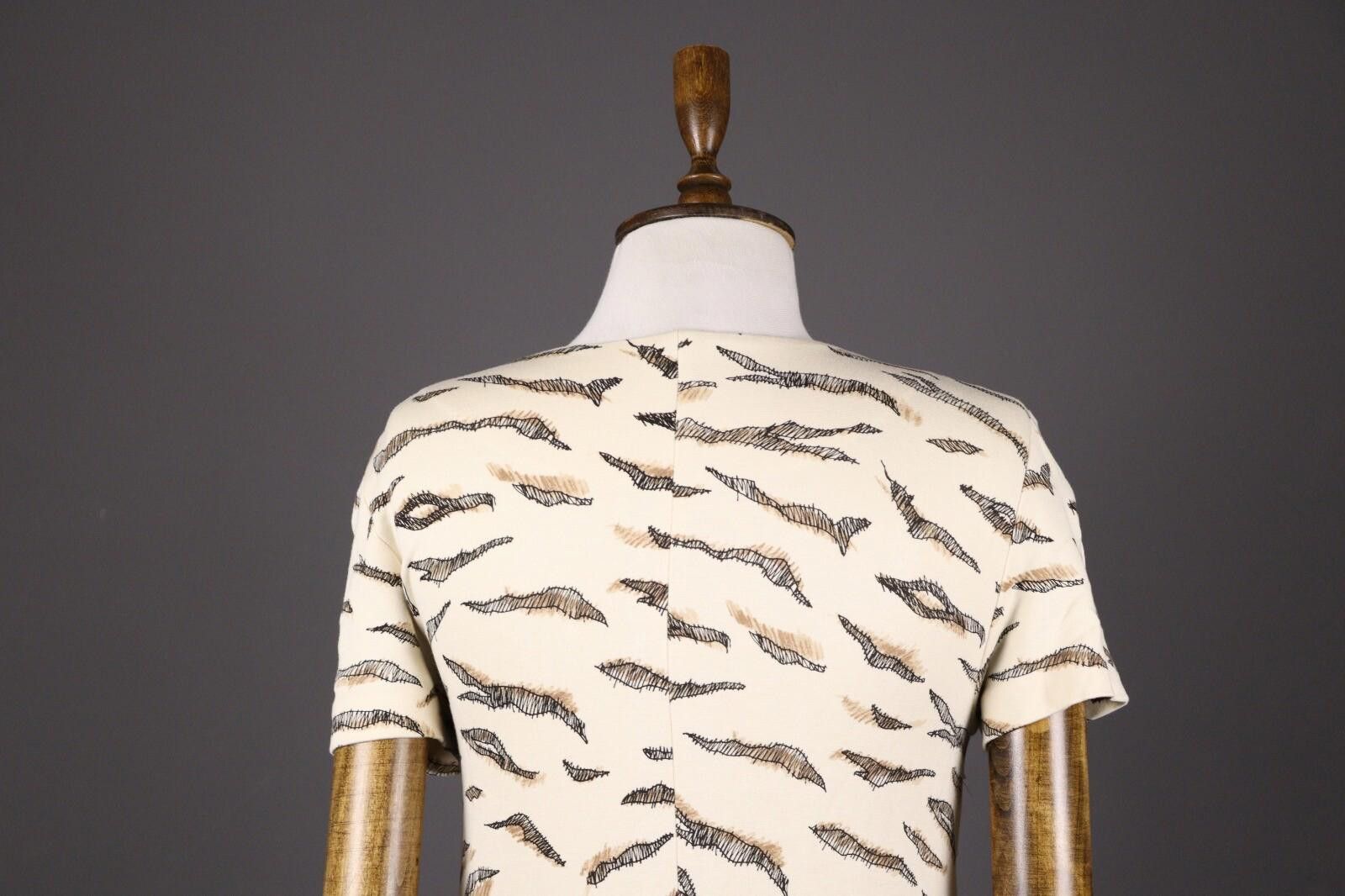 Designer Marc Cain Beige Animal 2 Pockets Knee Lenght Dress Size 2 Size M / US 6-8 / IT 42-44 - 6 Thumbnail