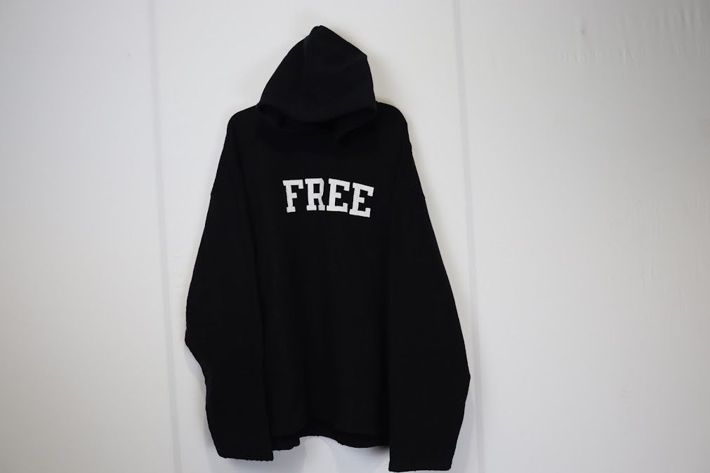 Balenciaga o1rshd Free Medium Molleton No Rib Hoodie in Black/White Size US M / EU 48-50 / 2 - 5 Thumbnail