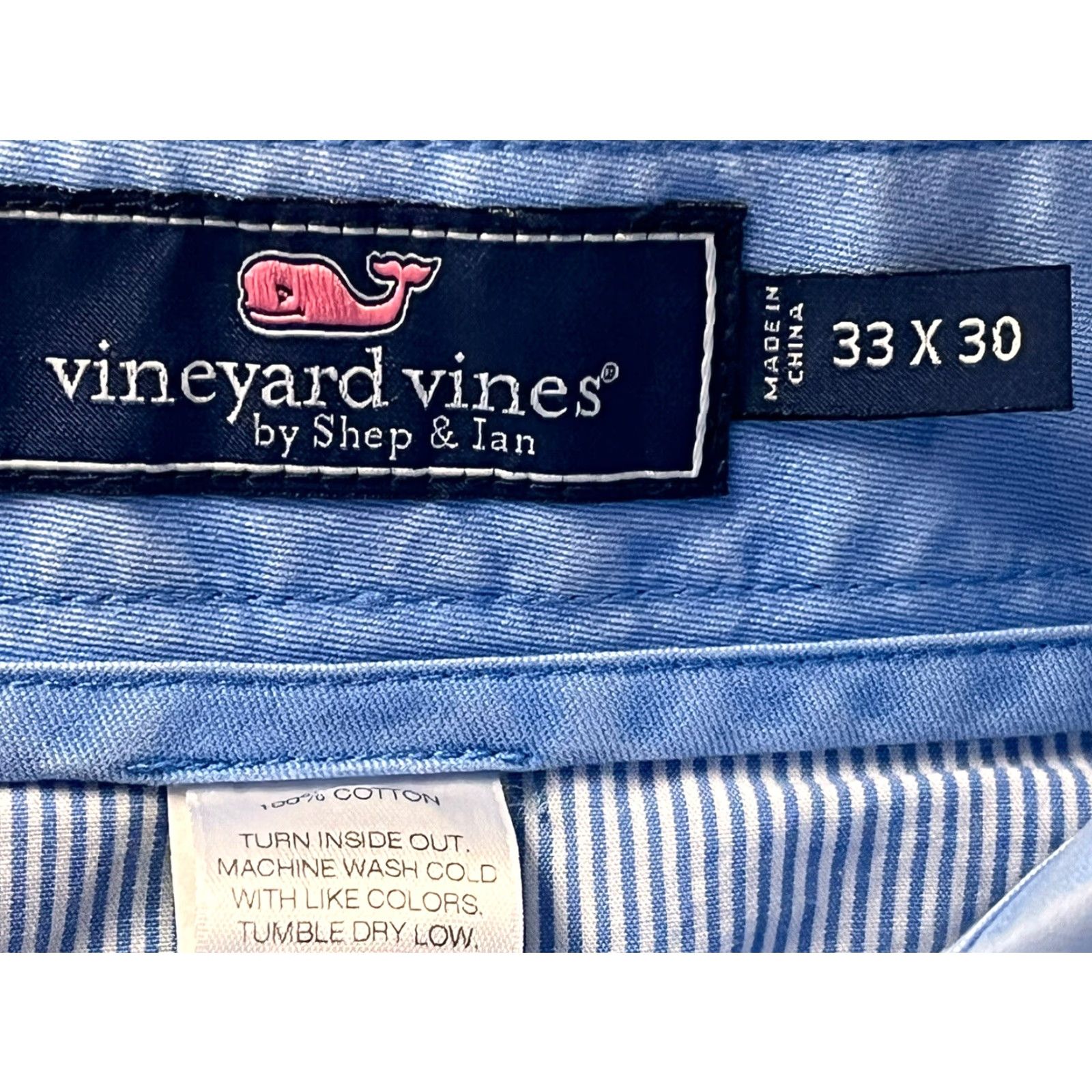 Vineyard Vines Vineyard Vines Slim Fit Breaker Pants Mens Blue Chino 33x30 Regular Slim Front Flat Cotton Unsigned GUC Size US 33 - 5 Thumbnail