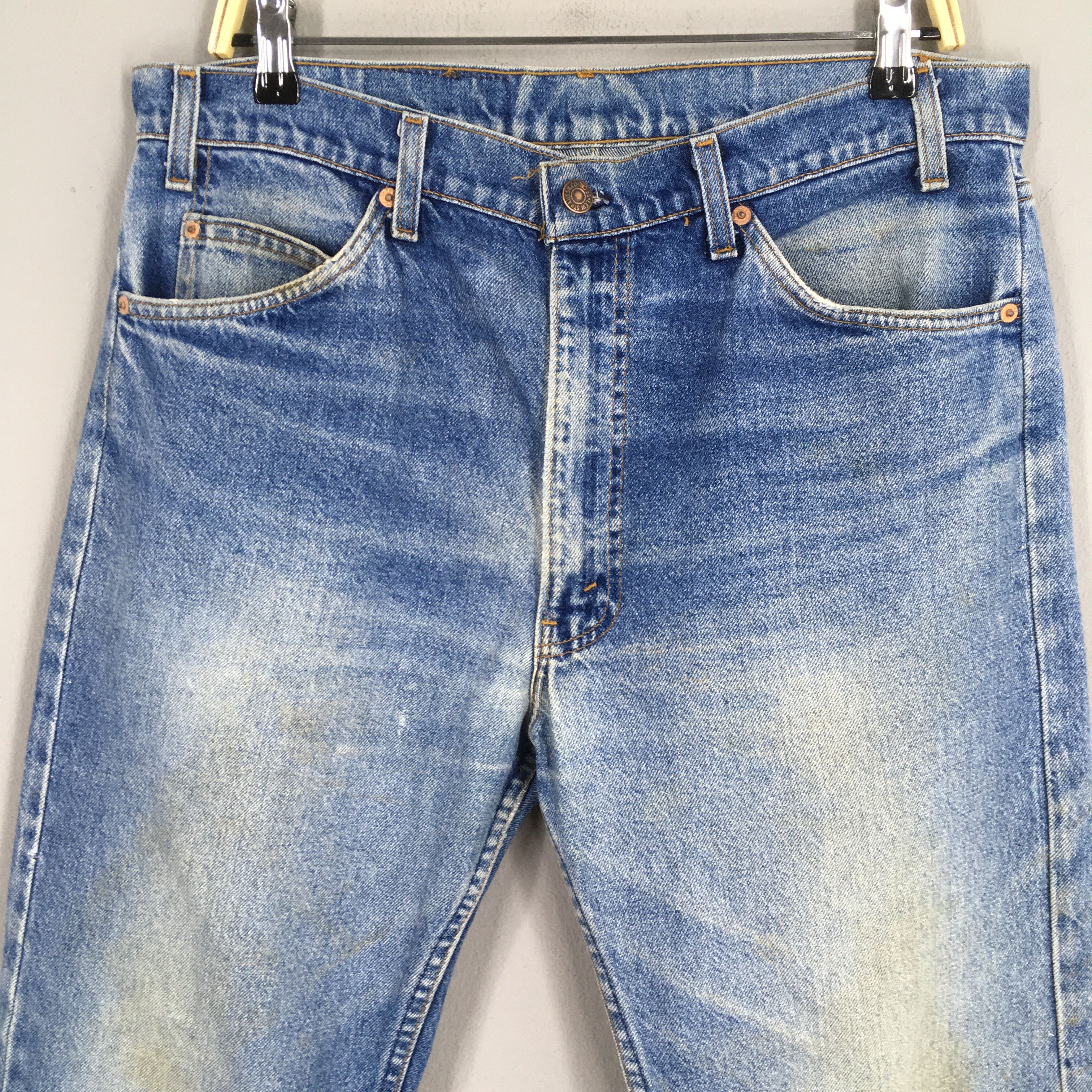 Size 34x29.5 Vintage 90s Levi's 505 Faded Blue Jeans