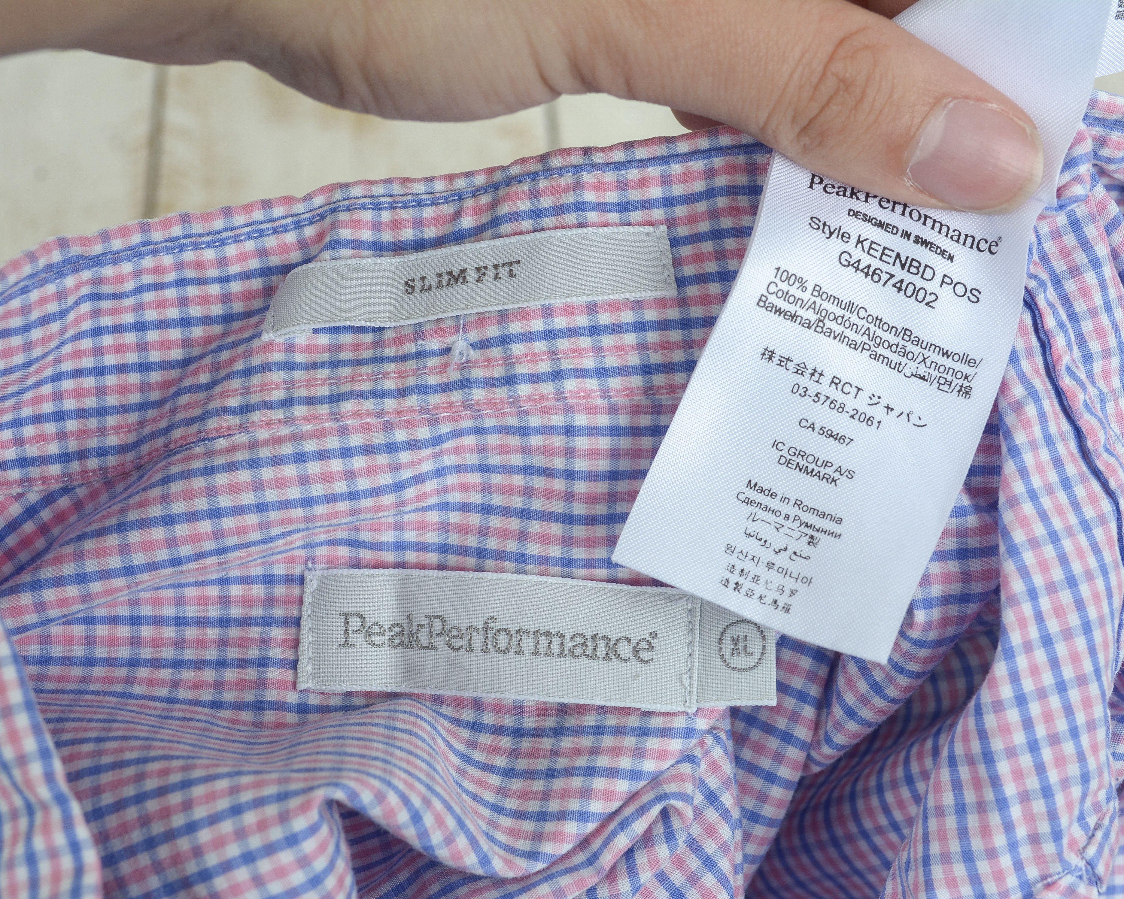 Peak Performance Men's Casual Slim Shirt Check Tartan Long Sleeve Button Top Size US XL / EU 56 / 4 - 6 Thumbnail