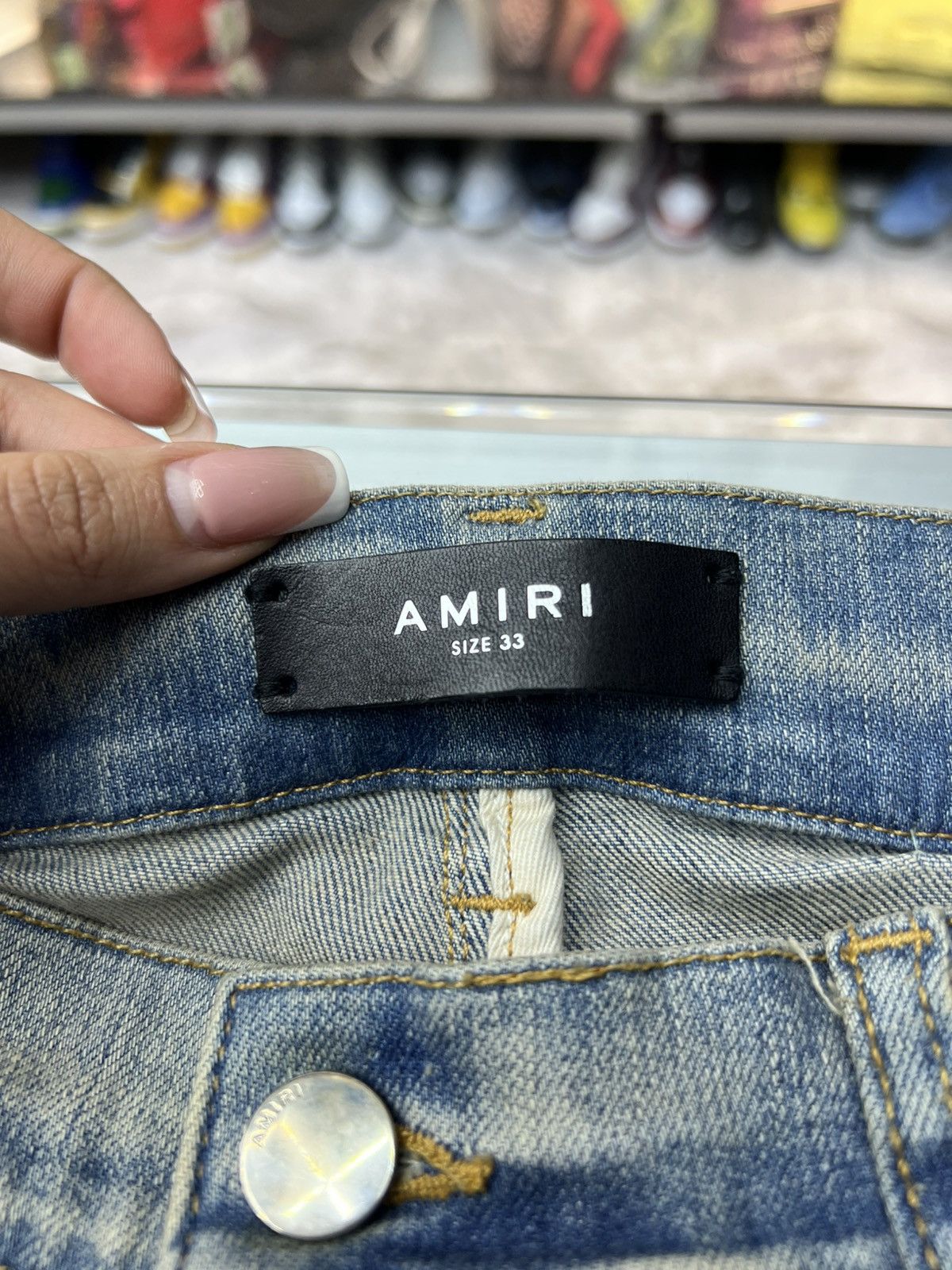 Amiri Amiri Plaid Jeans in Clay Indigo/ Orange Color Wave Size US 33 - 6 Thumbnail