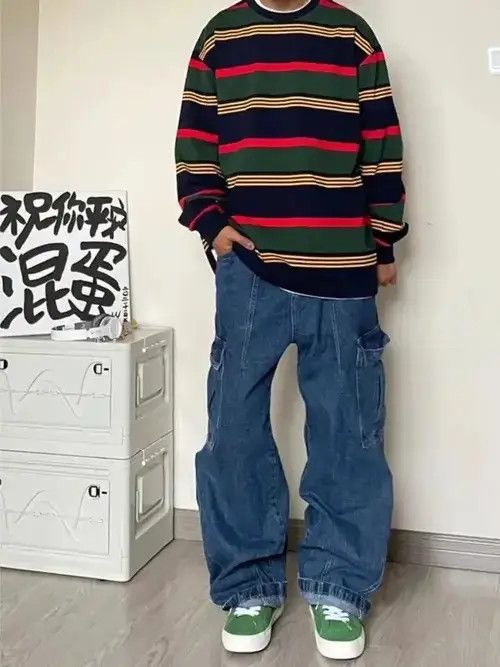 Straight Leg Multi-pocket Jeans for Men