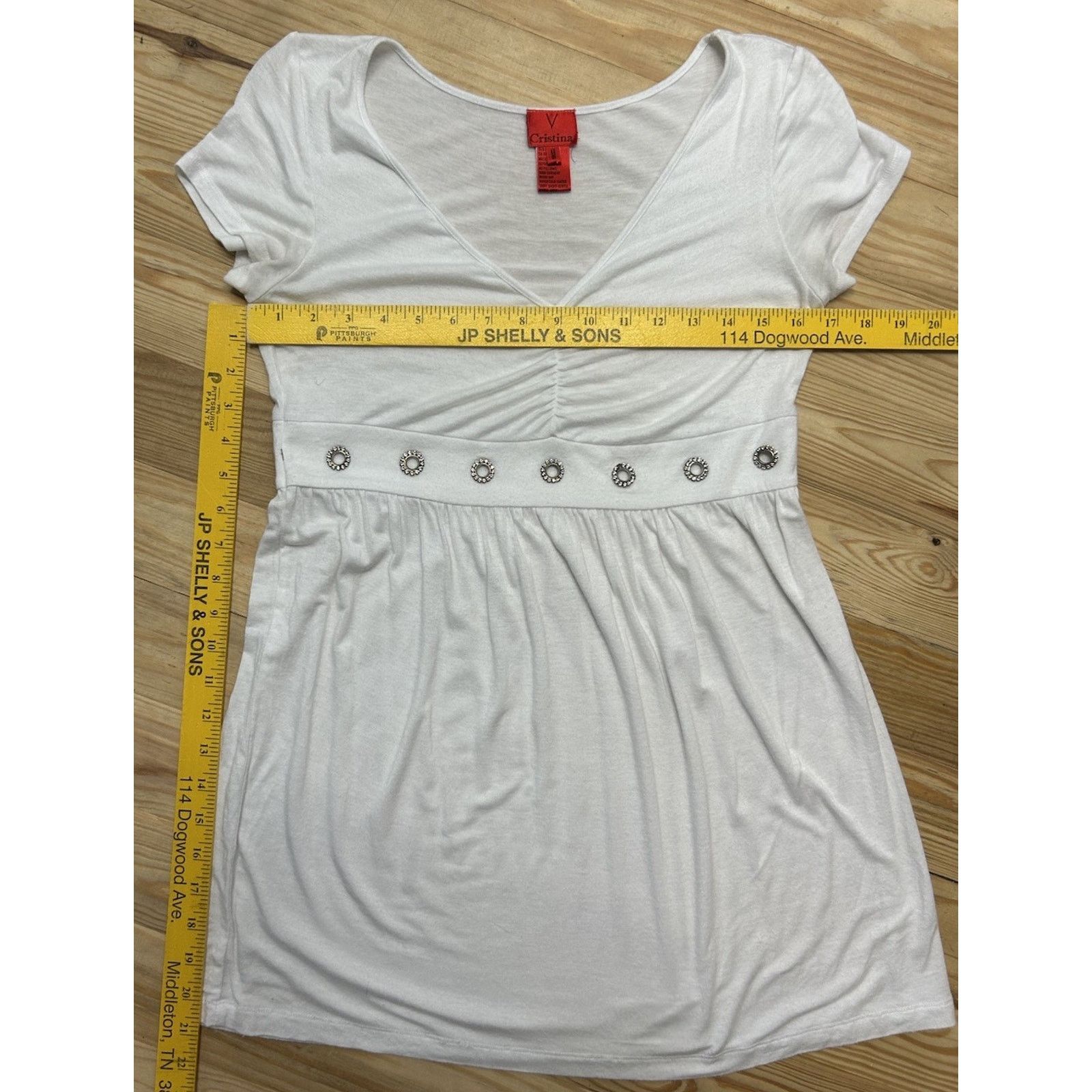 Other V Cristina Dress Woman's Medium White Stretch. Size M / US 6-8 / IT 42-44 - 4 Thumbnail