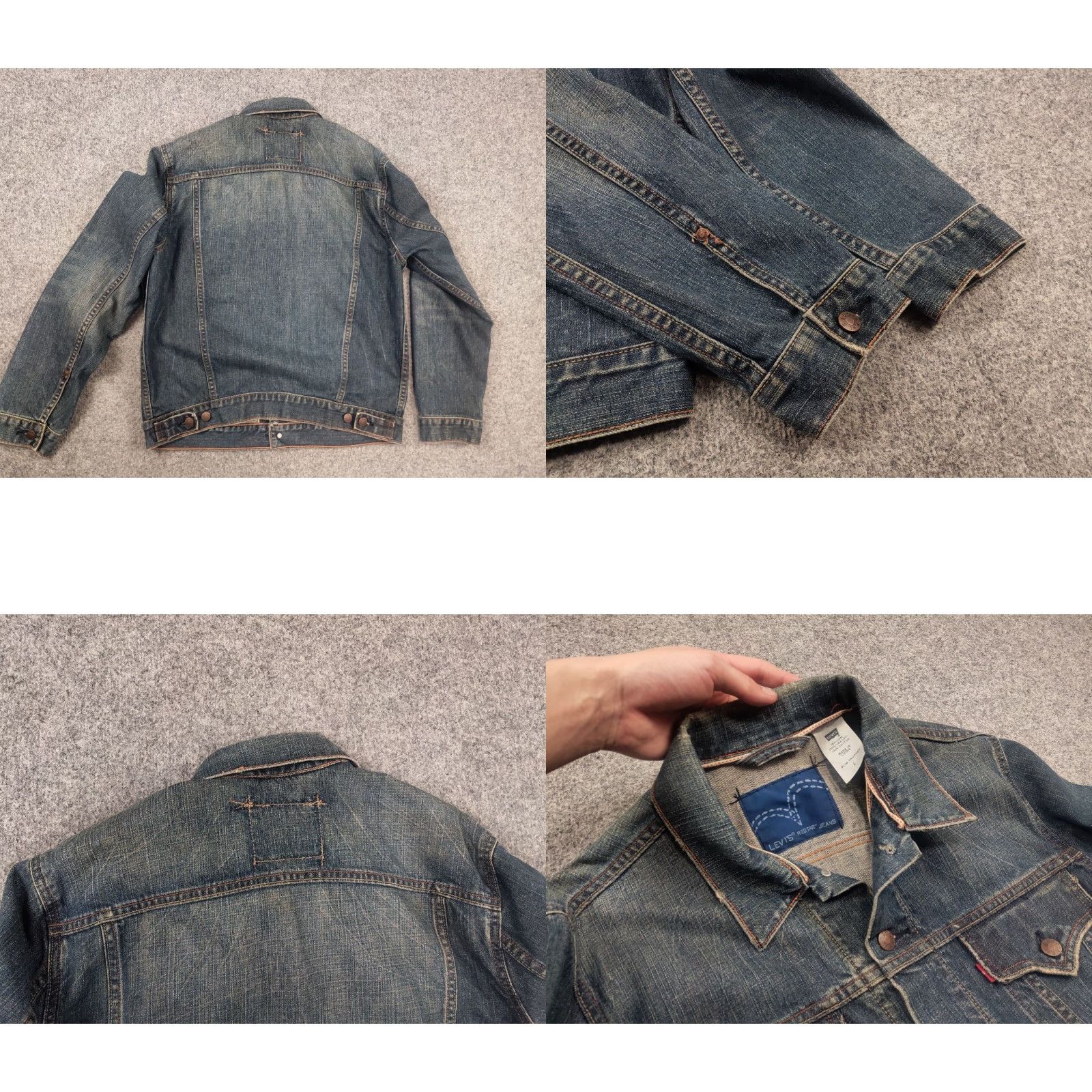 Levi's VINTAGE Levi's Trucker Jacket Slim Selvedge 90s Denim Blue Jacket Mens L XS? Size US L / EU 52-54 / 3 - 8 Thumbnail