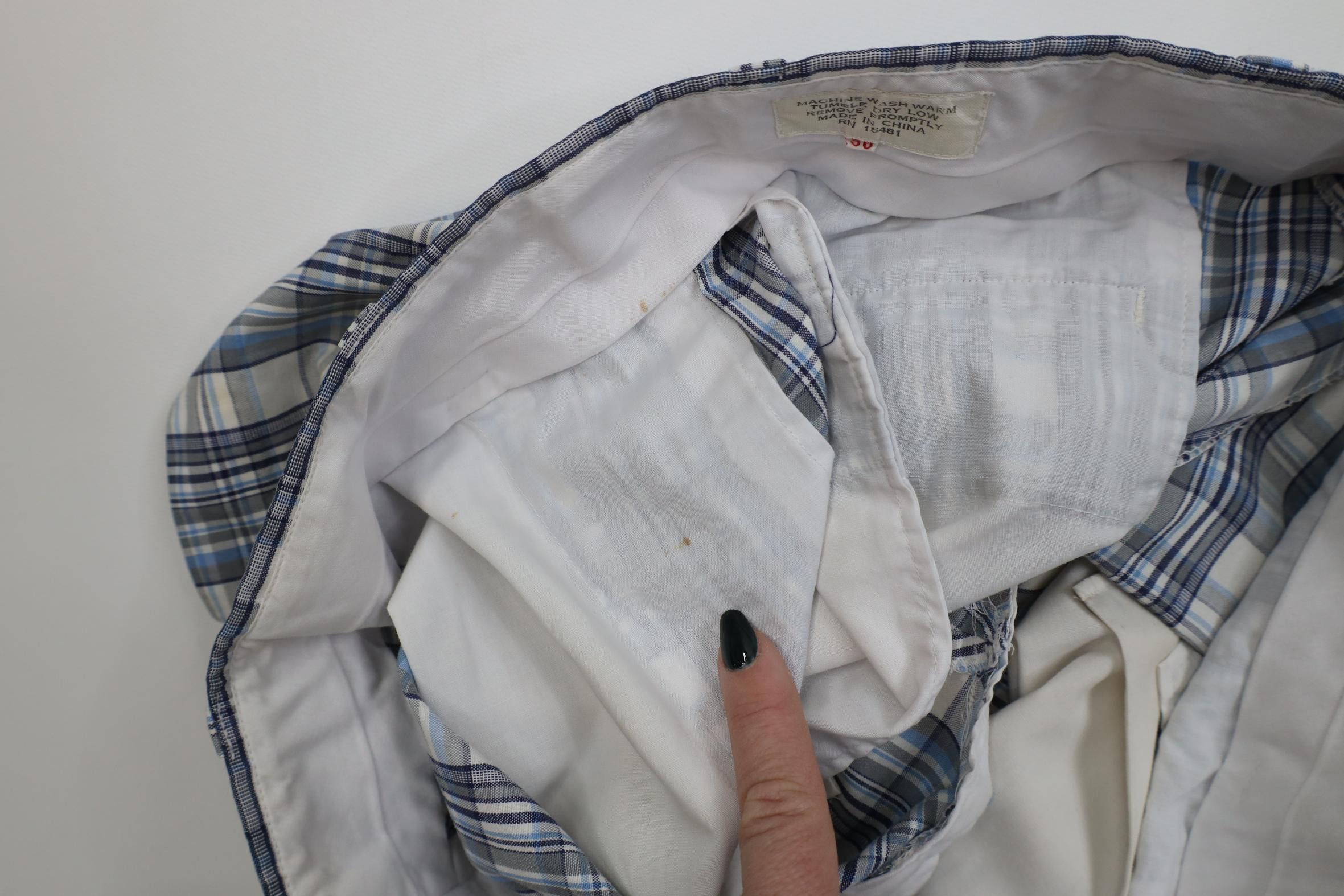Vintage Vintage 70s Streetwear Above Knee Madras Plaid Chino Shorts Size US 36 / EU 52 - 10 Thumbnail