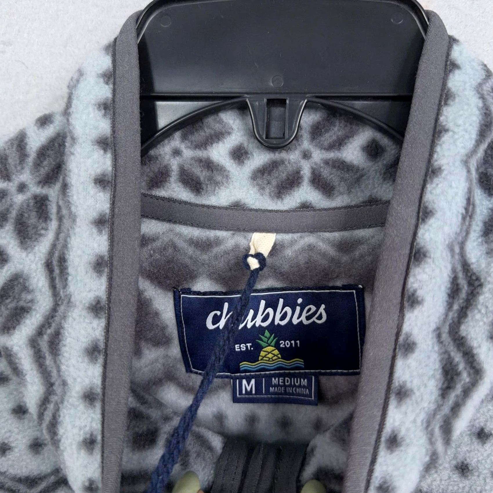 Chubbies Chubbies Jacket Mens Gray Fleece 1/4 Zip Pullover Bear Hug Fair Isle Jacket Mens M Gray Bear Hug Fleece Outdoor Winter Size US M / EU 48-50 / 2 - 5 Thumbnail