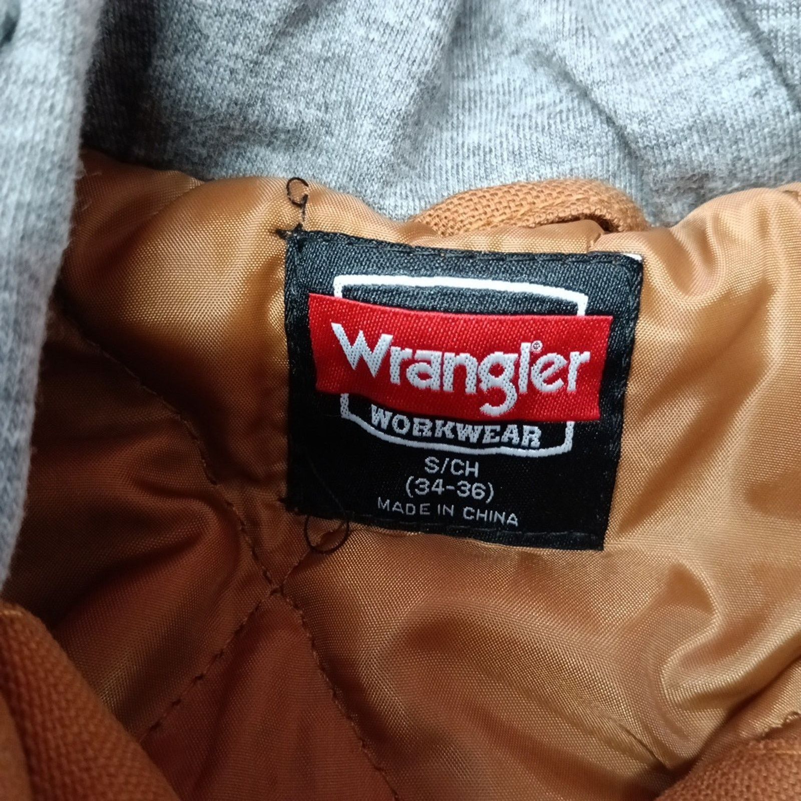 Wrangler Wrangler Jacket Quilt Lined Brown Men's S Canvas Hooded Size US S / EU 44-46 / 1 - 4 Thumbnail