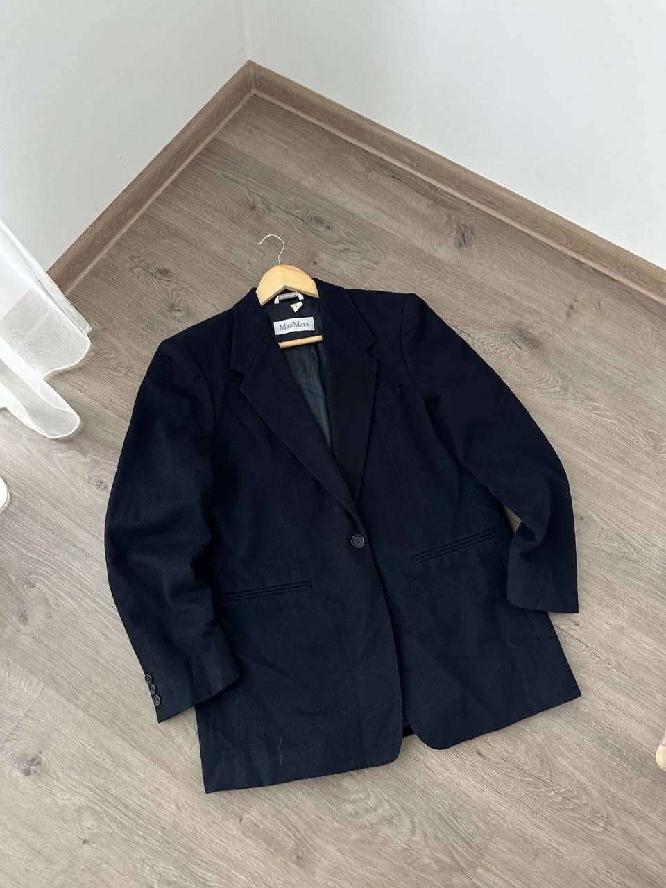 Vintage Vintage Max Mara Wool Blue Button Blazer Jacket Size 38R - 3 Thumbnail