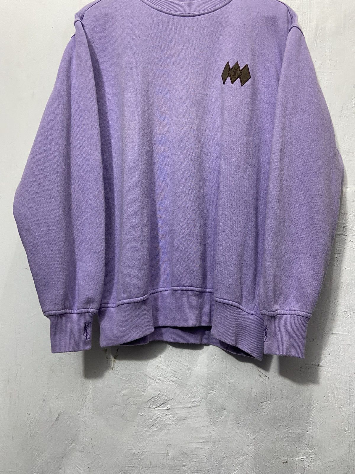 Vintage × Yves Saint Laurent YSL Logo Embroidered Speel Out Sweatshirt Size US L / EU 52-54 / 3 - 3 Thumbnail