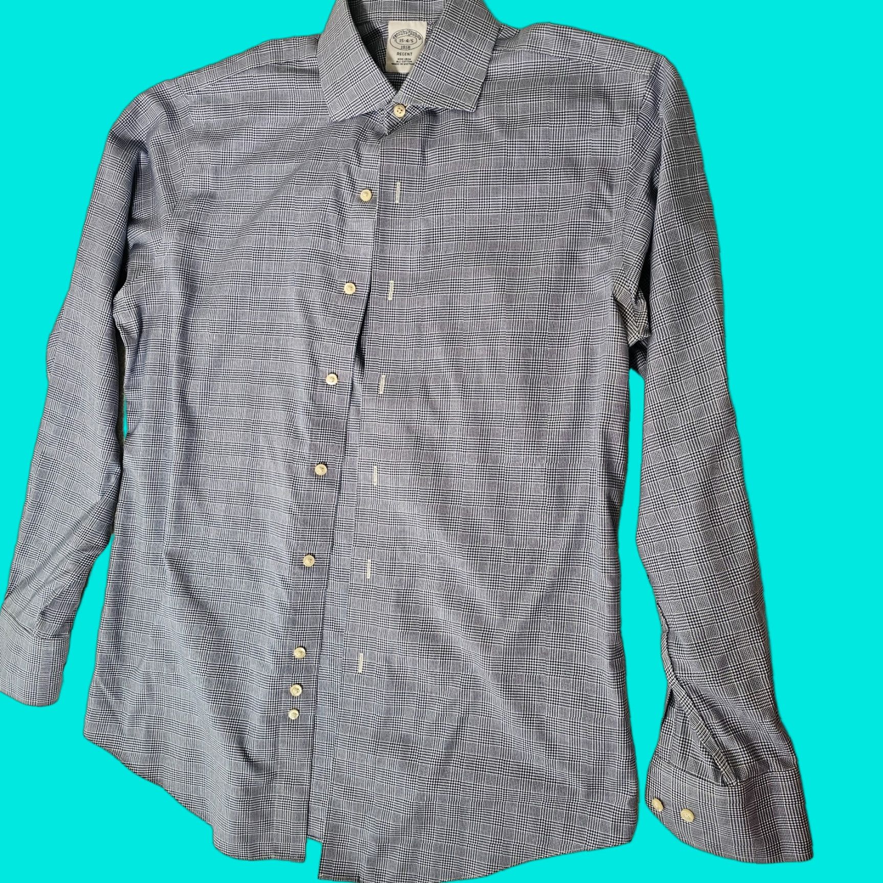 Brooks Brothers Brooks Brothers Dress Shirt Men 15 Blue plaid Casual Button-Down Collar Non Iron Regular Cuffs Vintage? No Size US M / EU 48-50 / 2 - 1 Thumbnail
