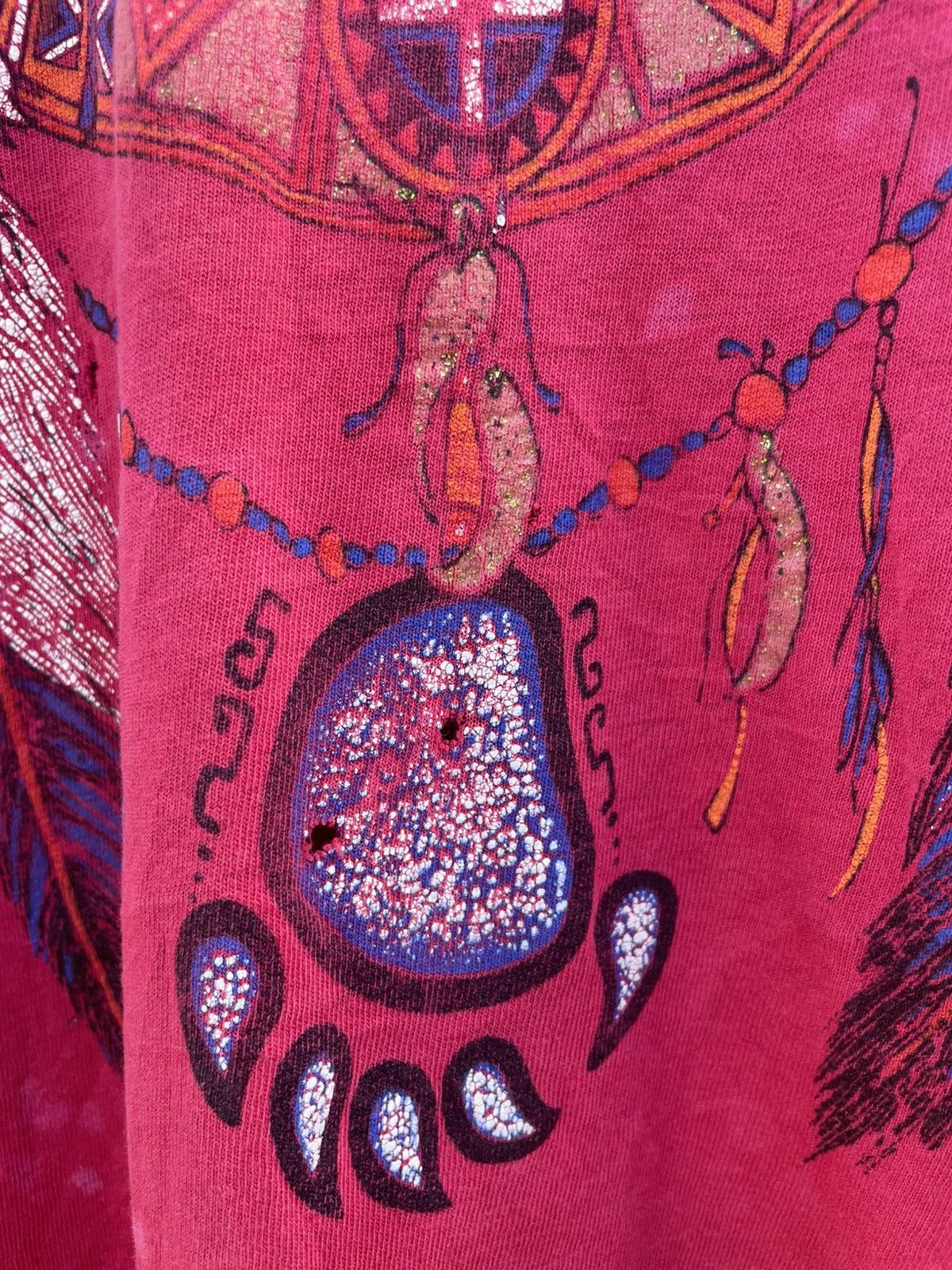 Other 90s Red Sunfaded Thrashed Tribal Tee Size US L / EU 52-54 / 3 - 2 Thumbnail
