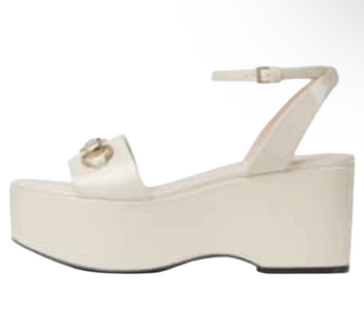Gucci Gucci Horsebit Leather One Strap Sandals 7.5cm Ivory Size US 10 / IT 40 - 2 Thumbnail