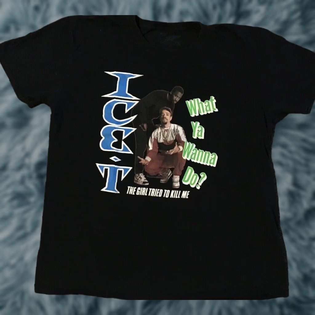 Vintage VINTAGE Ice T What Ya Wanna Do? Shirt XL Black Hip Hop Rap Tee 90s Mens Size US XL / EU 56 / 4 - 1 Thumbnail